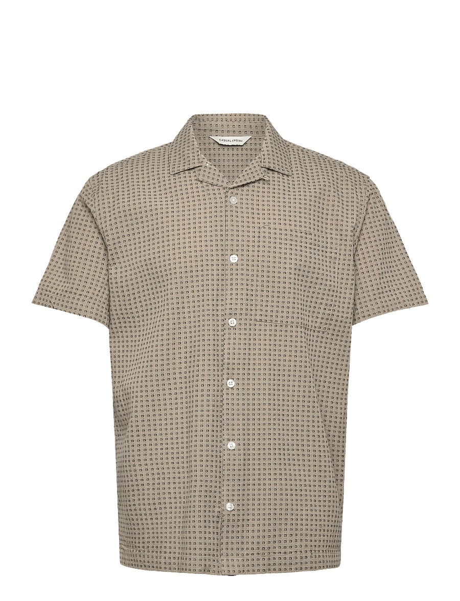 Casual Friday - CFMELIN DOBBY RESORT SHIRT - kurzarmhemden - island fossil - 0