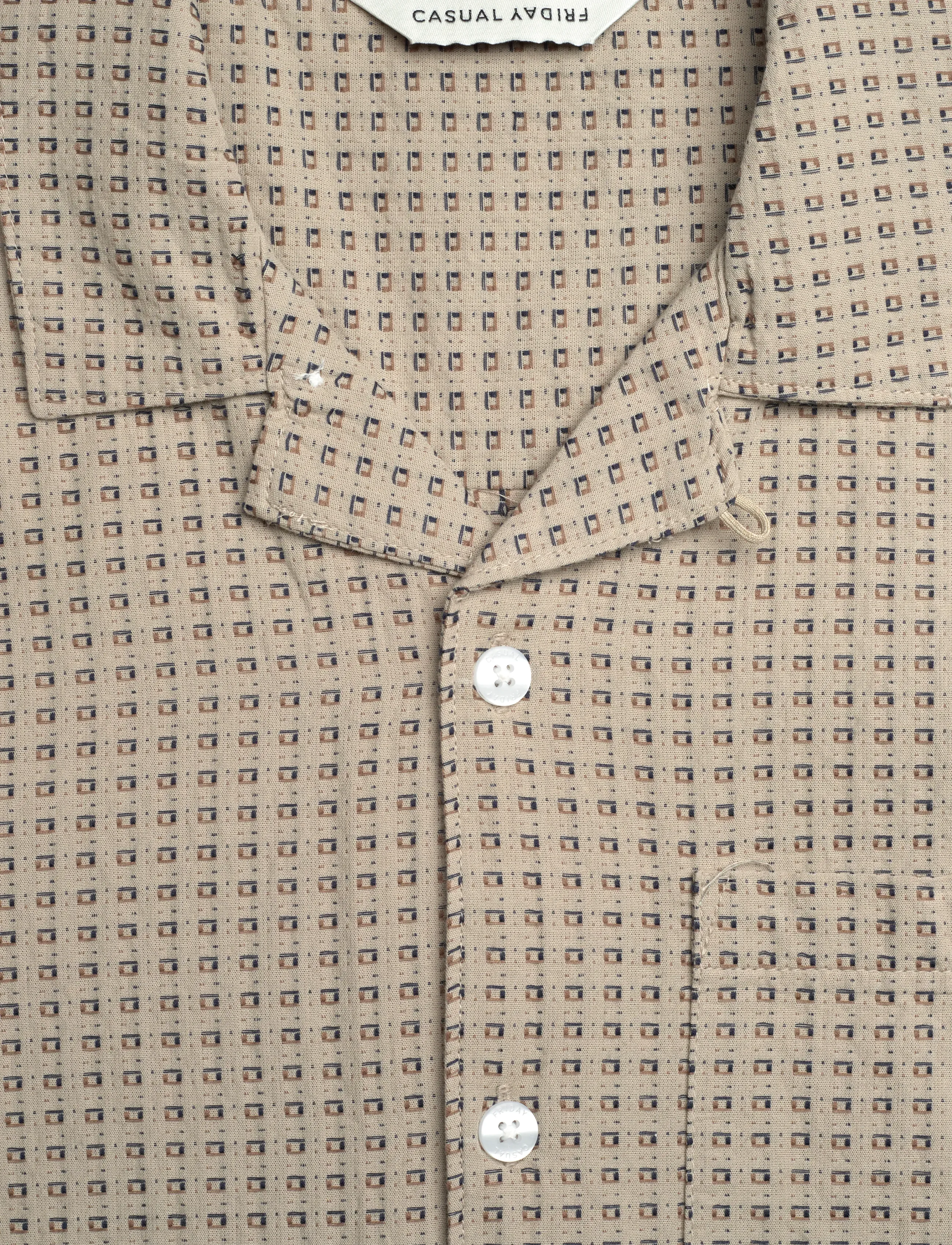 Casual Friday - CFMELIN DOBBY RESORT SHIRT - lühikeste varrukatega särgid - island fossil - 2
