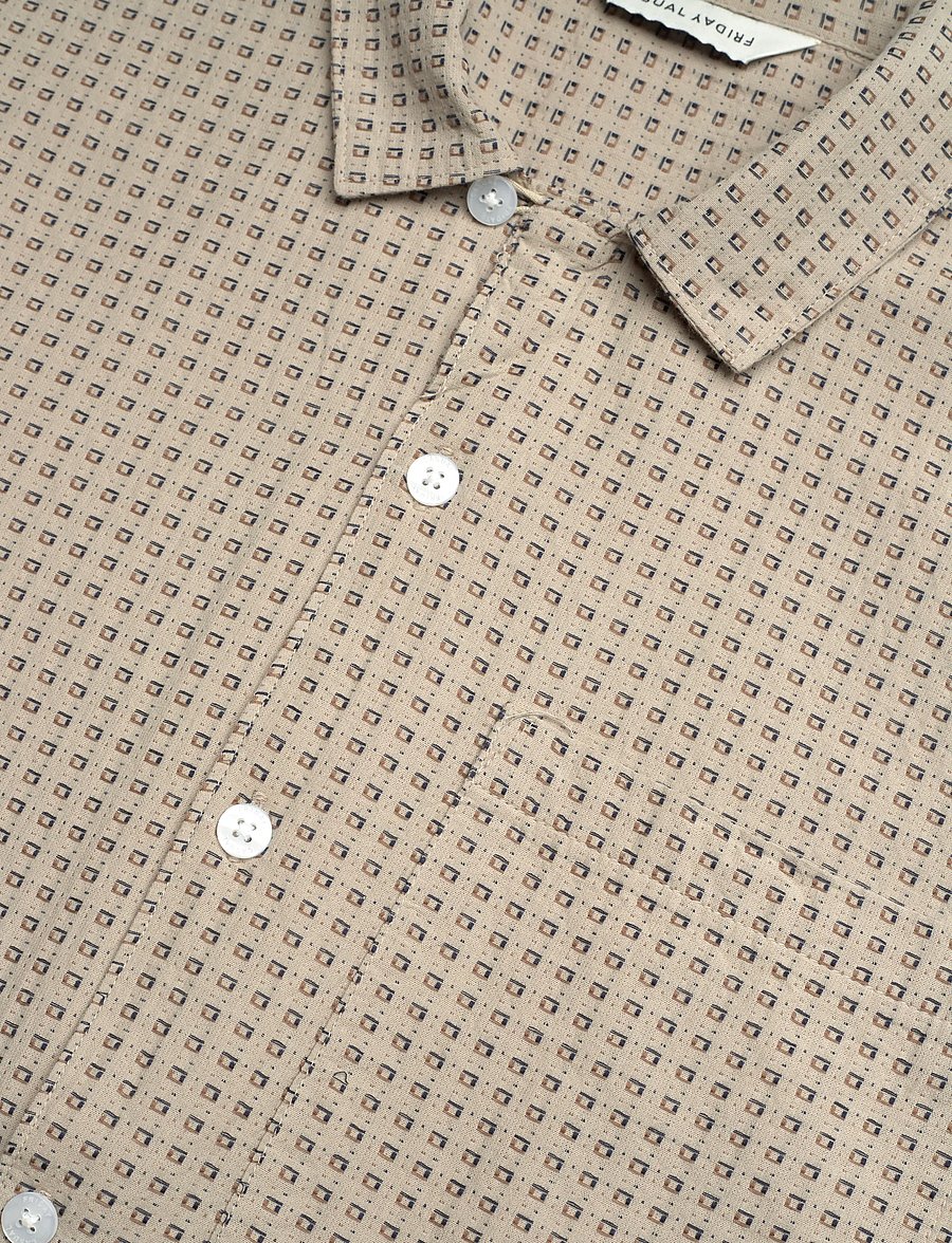 Casual Friday - CFMELIN DOBBY RESORT SHIRT - kurzarmhemden - island fossil - 3