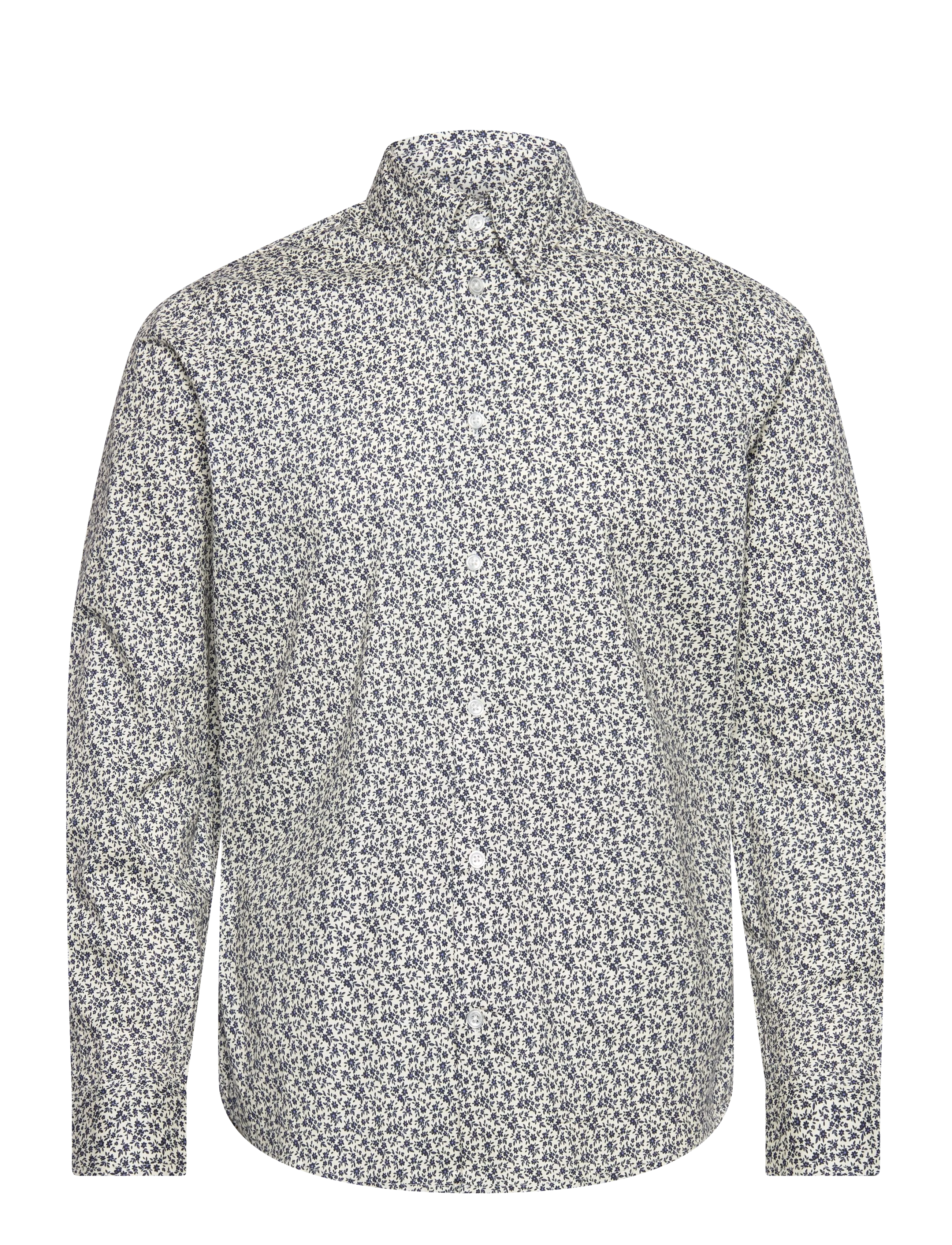 Casual Friday Cflevin Aop Shirt, M, Cream, Shirts > Pattern Shirts, Herre