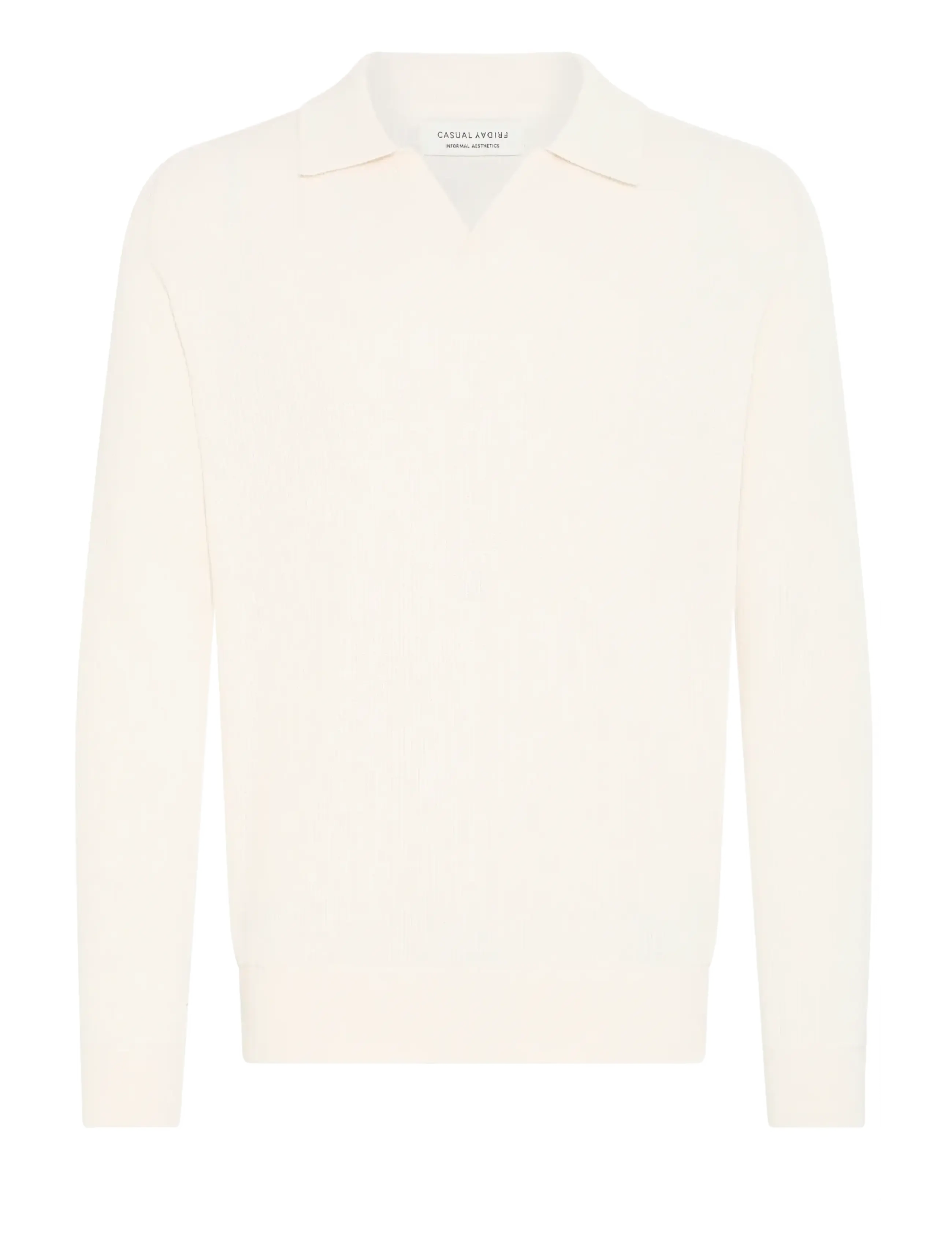 CASUAL FRIDAY Cfnordin Ls Ribbed Polo Knit Cream - S - Herren
