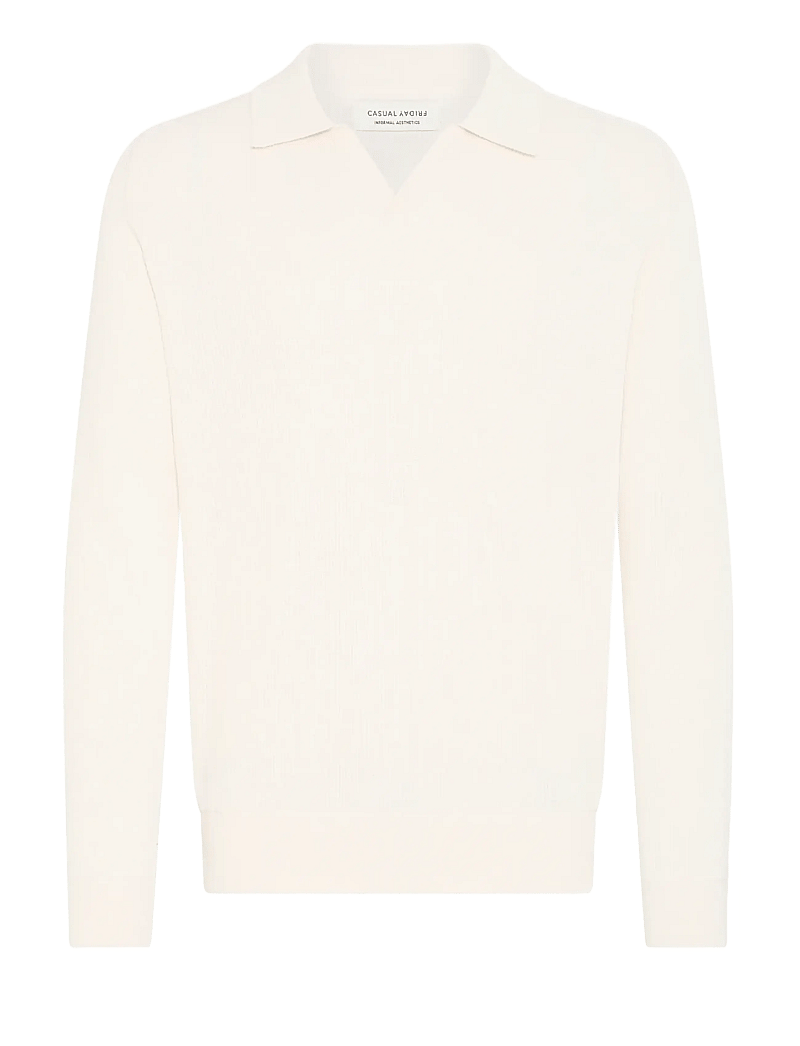 Casual Friday - CFNORDIN LS RIBBED POLO KNIT - polostrik - jet stream - 1