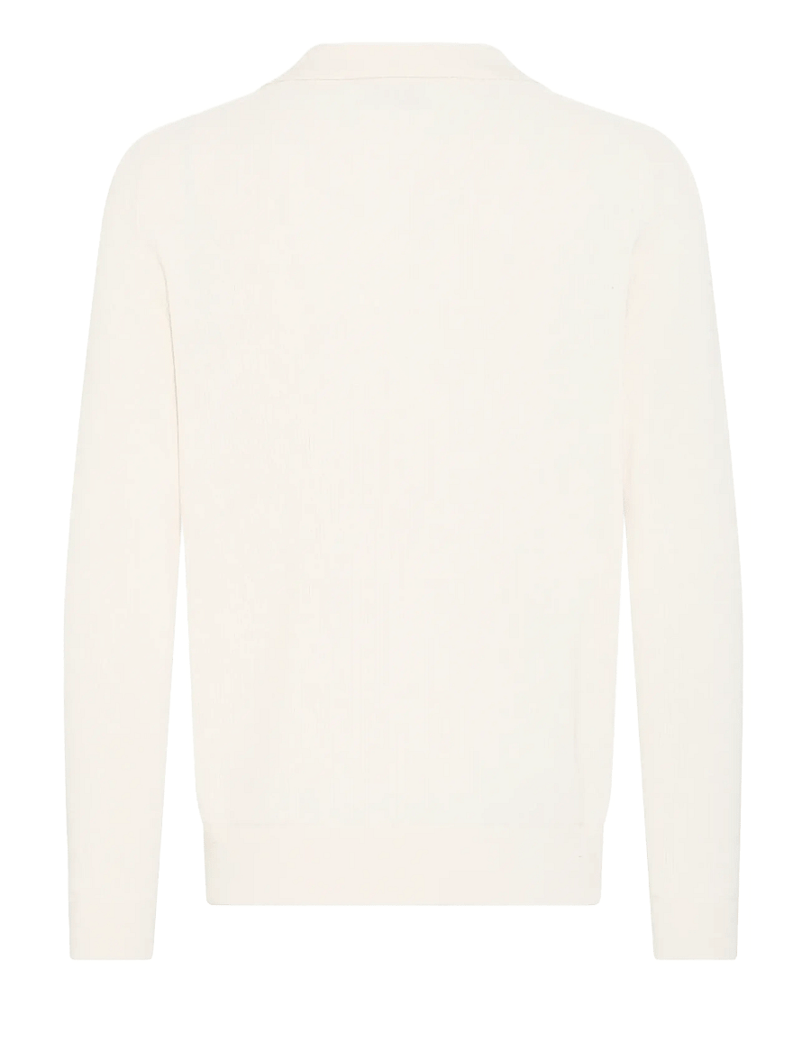Casual Friday - CFNORDIN LS RIBBED POLO KNIT - långärmade stickade pikétröjor - jet stream - 2