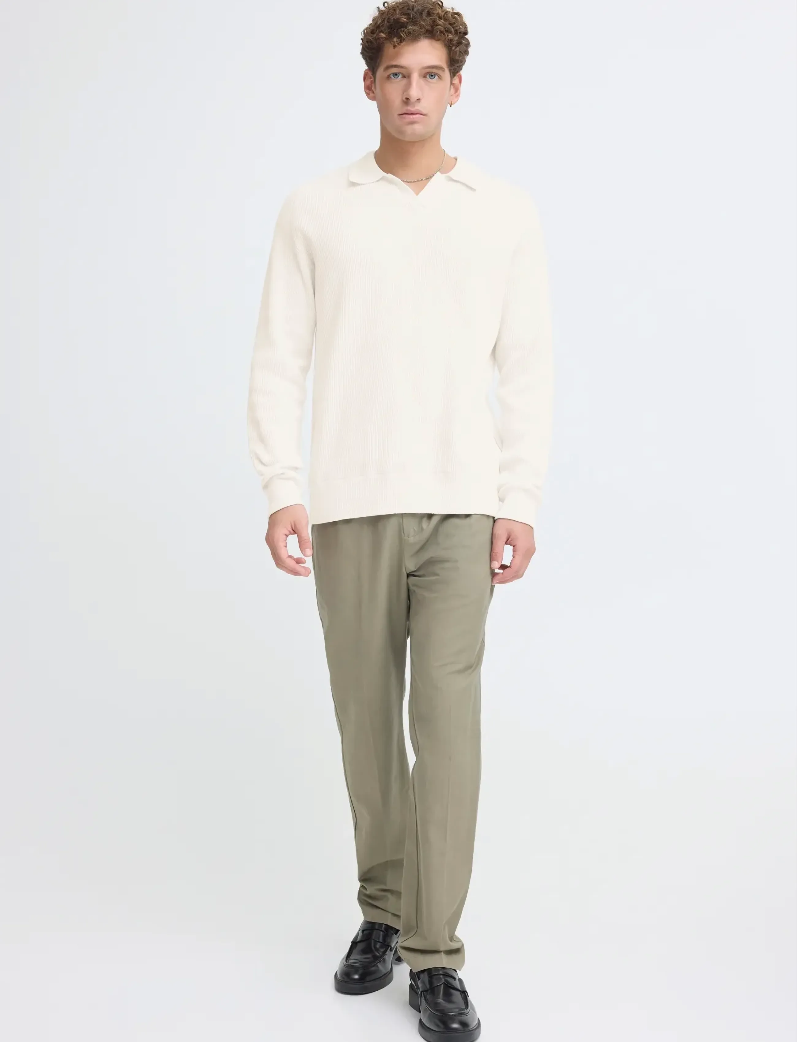 Cfnordin Ls Ribbed Polo Knit - Polostrik