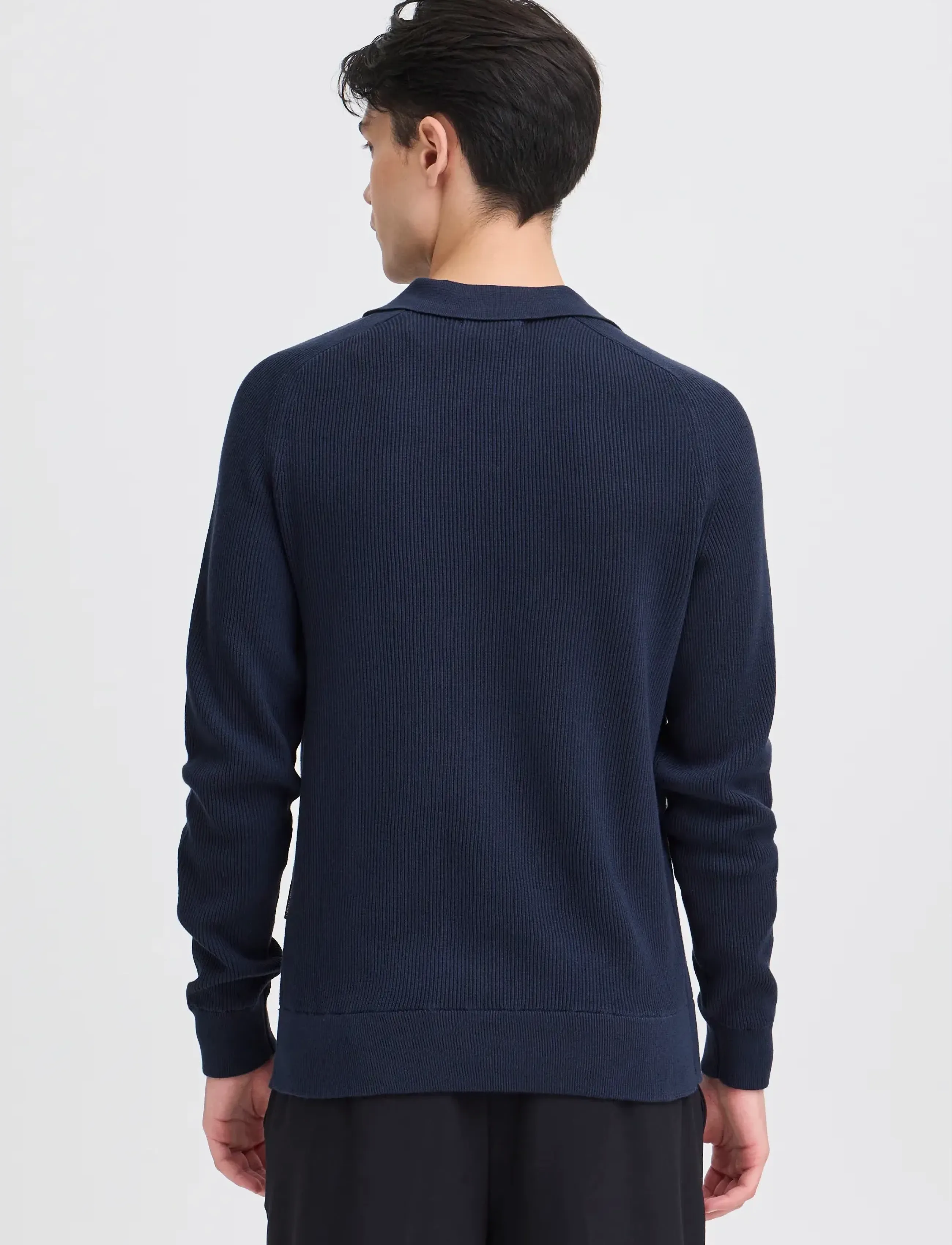 Casual Friday - CFNORDIN LS RIBBED POLO KNIT - poloer i strik med lange ærmer - navy blazer - 4