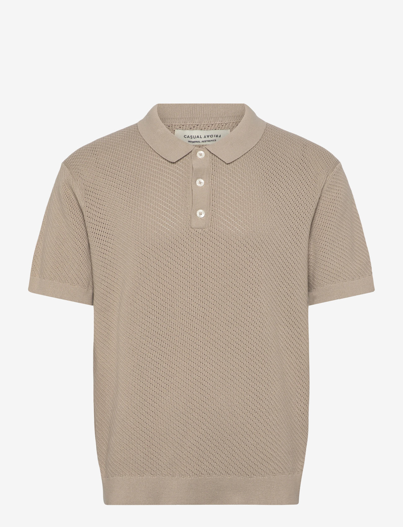 Casual Friday - CFISAKSSON SS POLO KNIT - polostrik - island fossil - 0