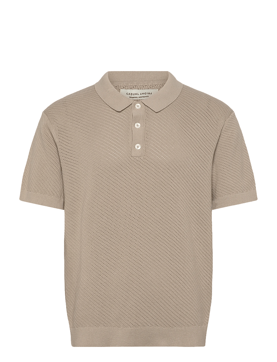 Casual Friday - CFISAKSSON SS POLO KNIT - knitted polos - island fossil - 0