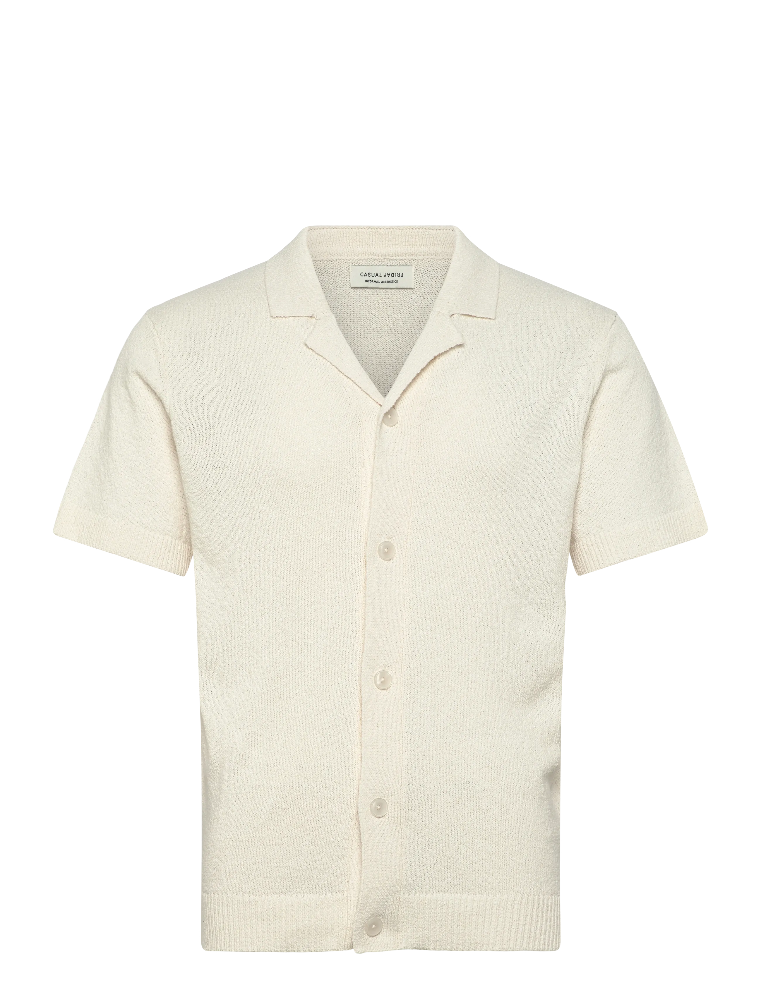 Casual Friday CFLINDHOLM SS RESORT KNIT - Stickade pikéer - JET STREAM / cream