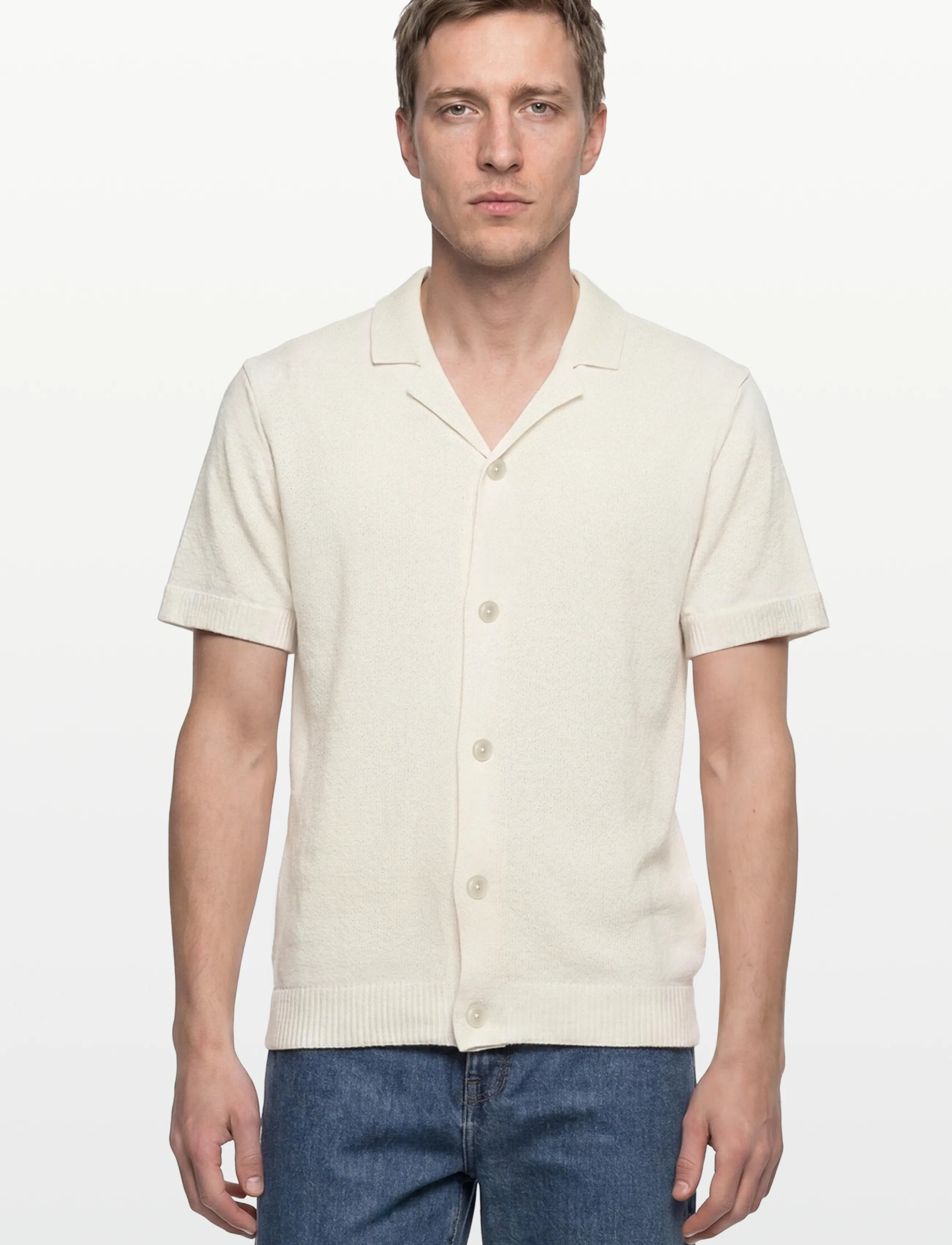 Casual Friday - CFLINDHOLM SS RESORT KNIT - kootud polosärgid - jet stream - 3