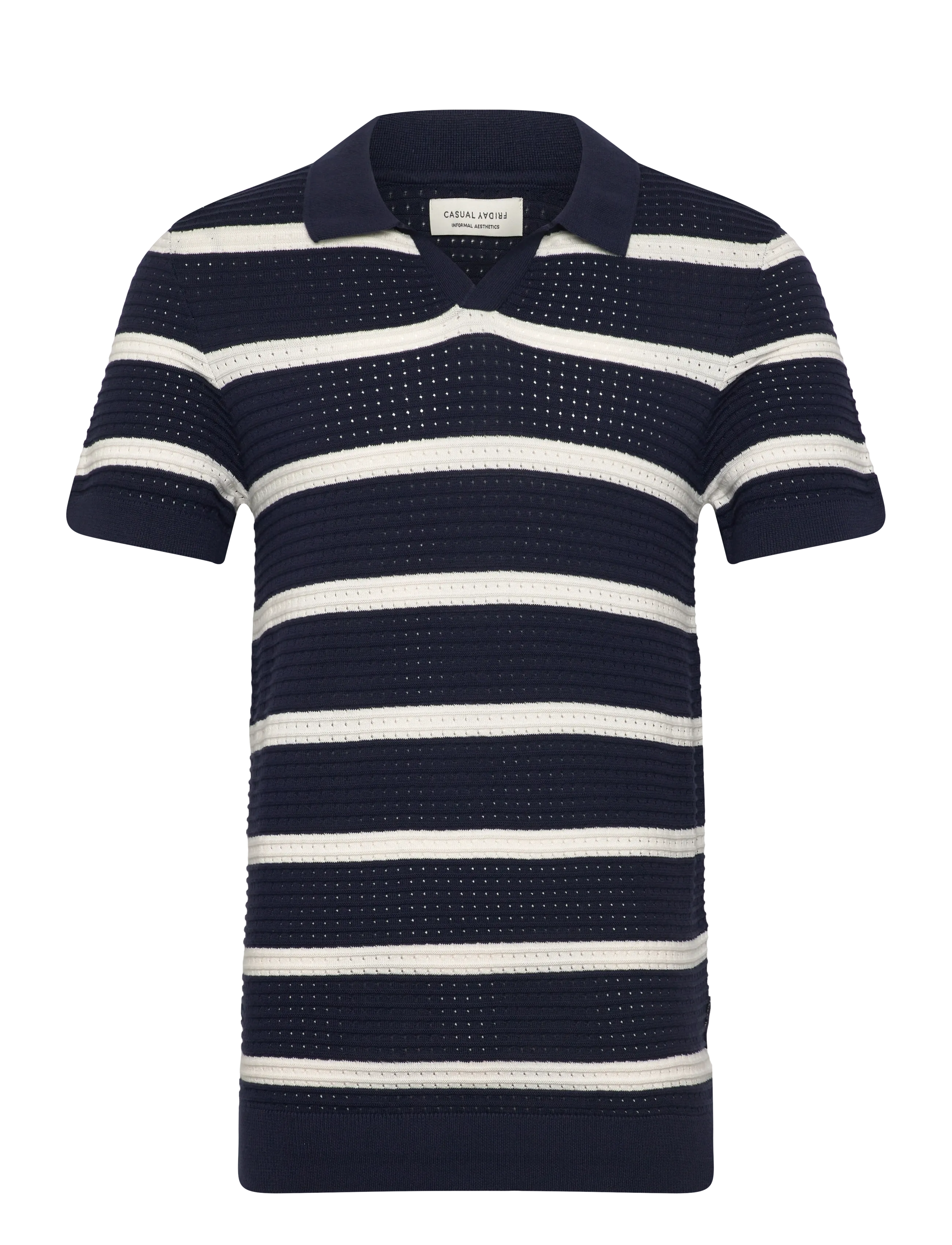 Casual Friday CFDAHLIN SS STRIPED POLO KNIT - Strickmode - NAVY BLAZER / navy
