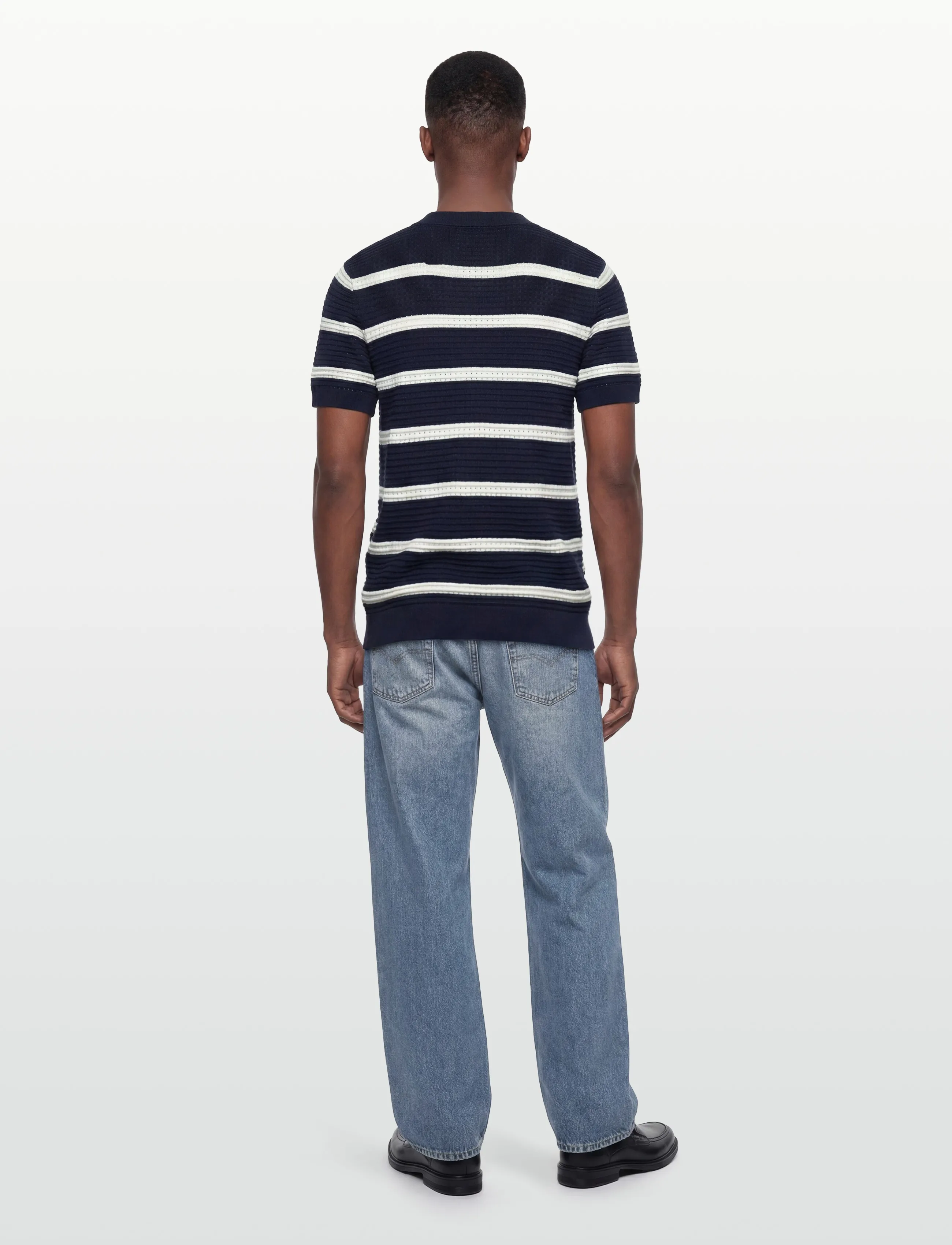 Casual Friday - CFDAHLIN SS STRIPED POLO KNIT - gestrickte polohemden - navy blazer - 4