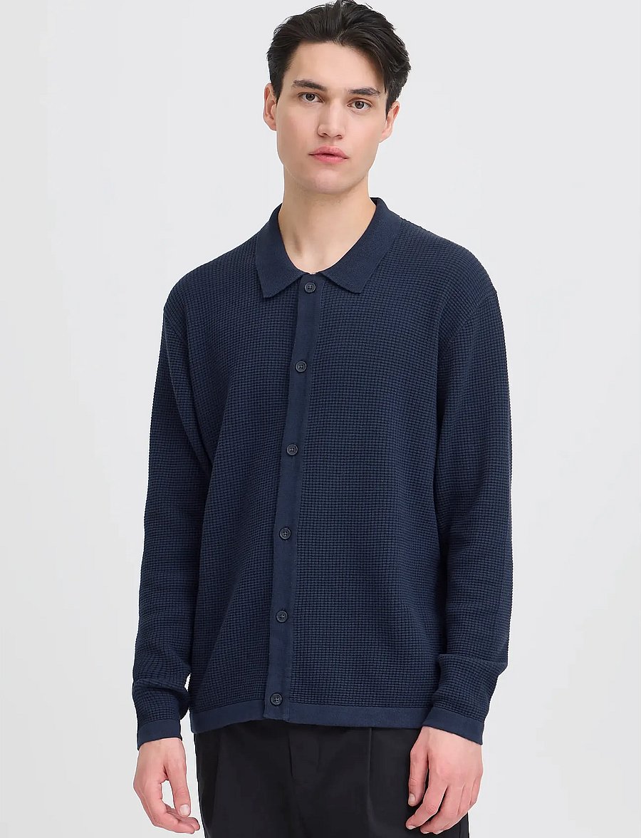 Casual Friday - CFSTENBERG LS CARDIGAN - strickjacken - navy blazer - 3