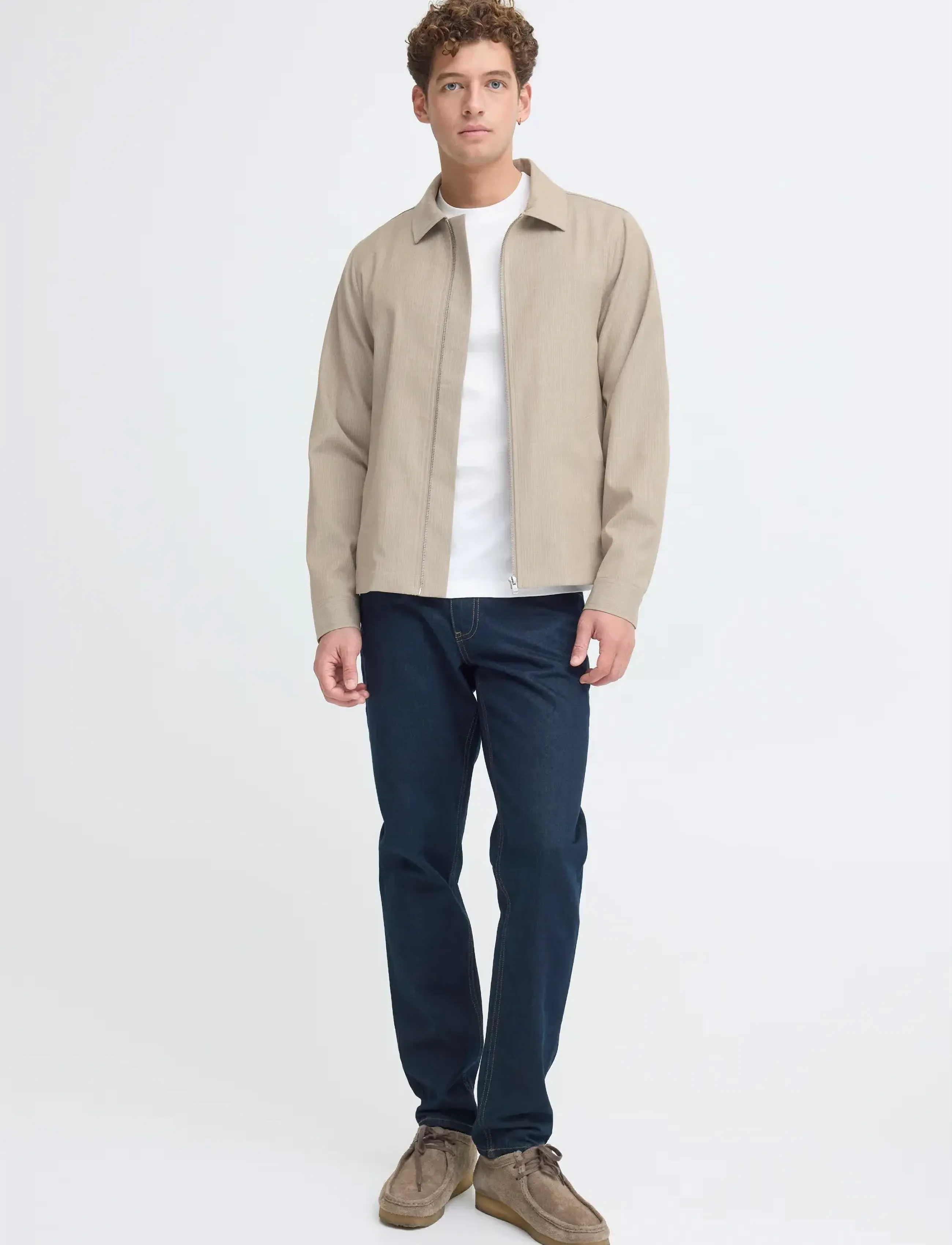 Casual Friday Cfhaglund 0253 Pin Shacket, L, Jackets, Beige - Light Männerswear