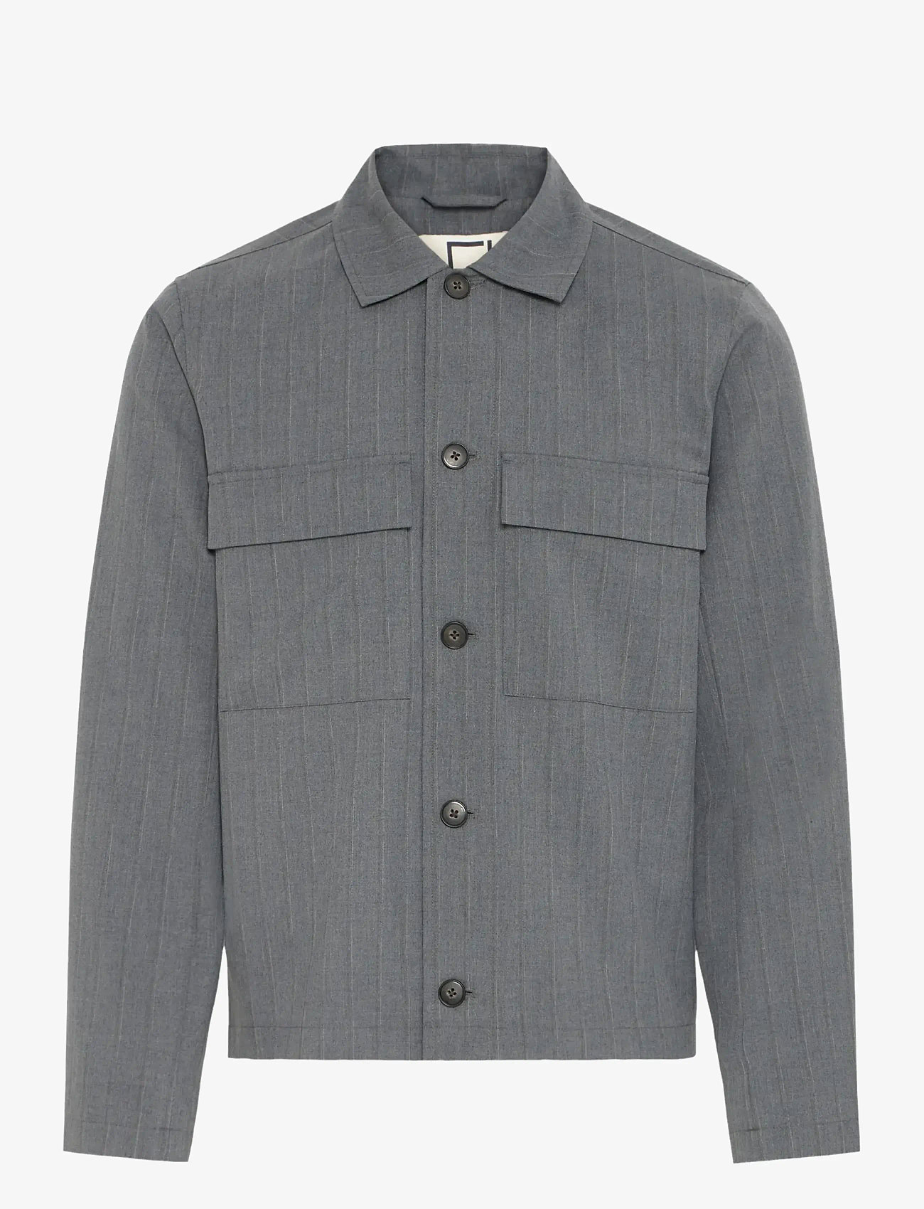 Casual Friday - CFGRAHN 0254 STRIPED SHACKET - charcoal gray melange - 1