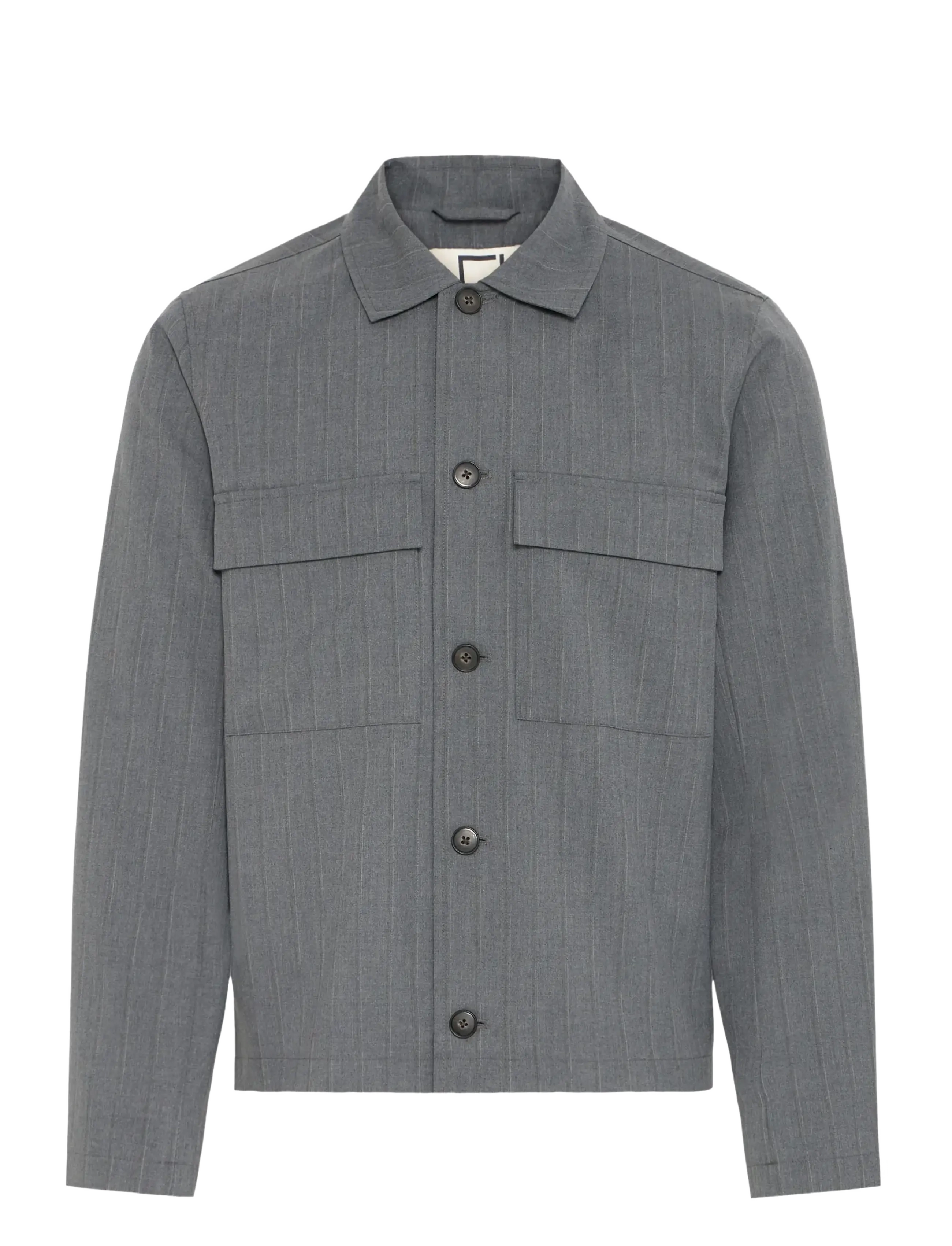 Casual Friday CFGRAHN 0254 STRIPED SHACKET - Casual Friday - CHARCOAL GRAY MELANGE / grey