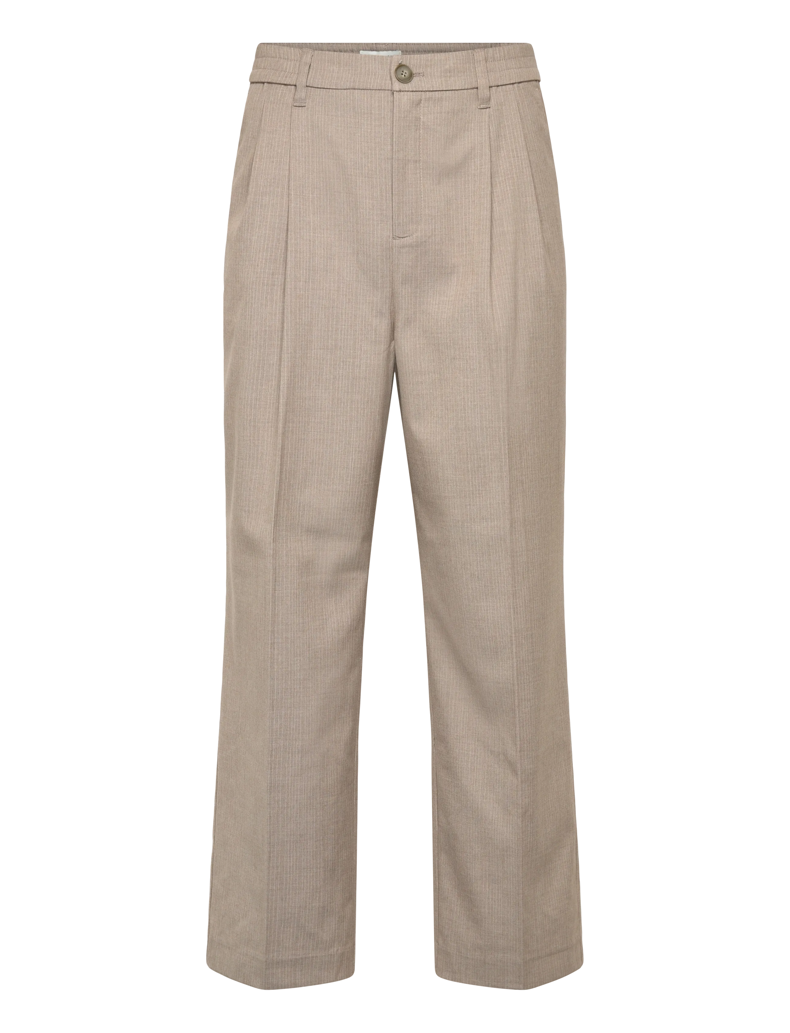 Casual Friday Cfgrant 0253 Pinstriped Pant, Mænd, Plisserede Stribede Bukser, Beige, Str: 34 x 32