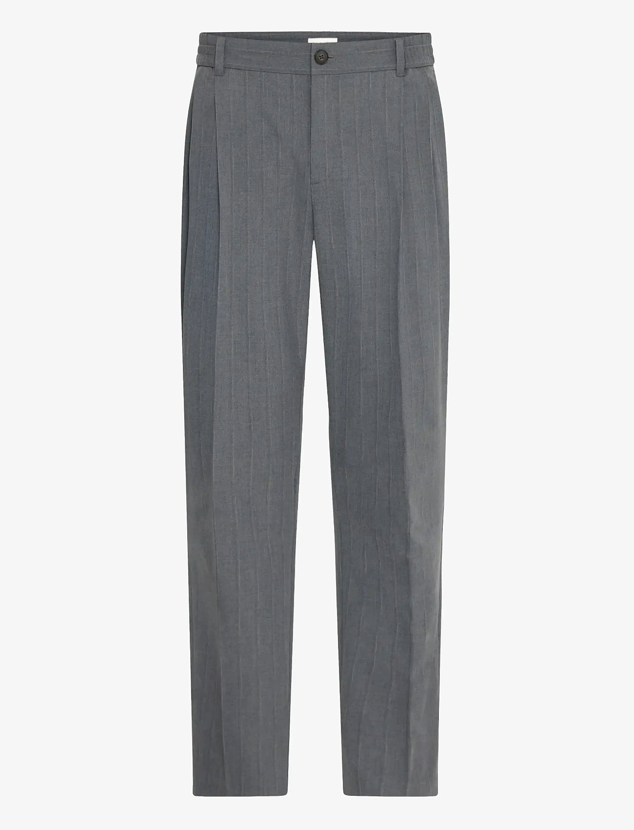 Casual Friday - CFMARC 2.0 STRIPED PANTS - casual trousers - charcoal gray melange - 1