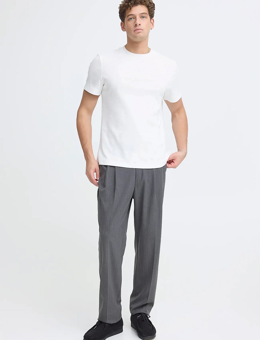 Casual Friday - CFMARC 2.0 STRIPED PANTS - vabaajapüksid - charcoal gray melange - 0