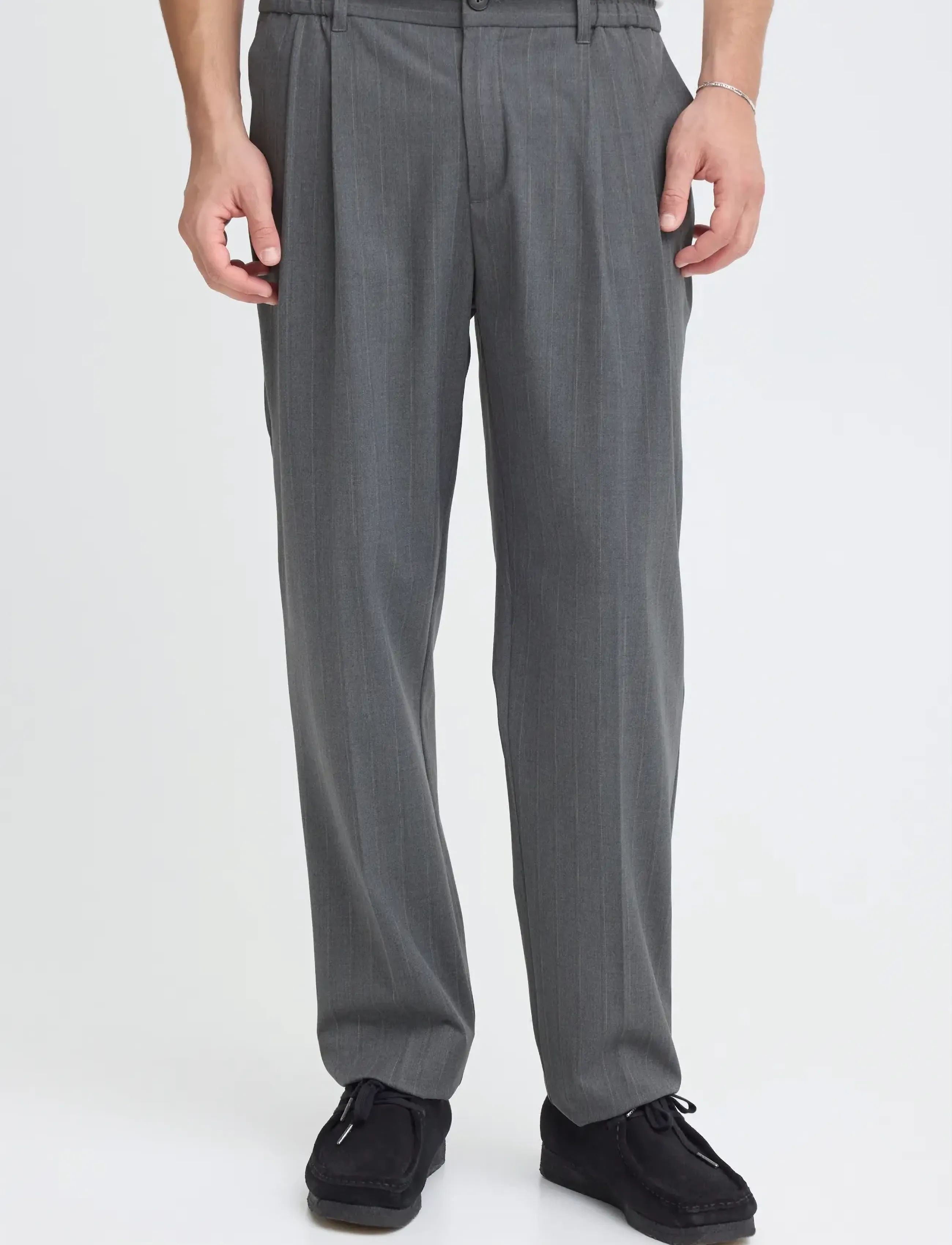 Casual Friday - CFMARC 2.0 STRIPED PANTS - vabaajapüksid - charcoal gray melange - 3