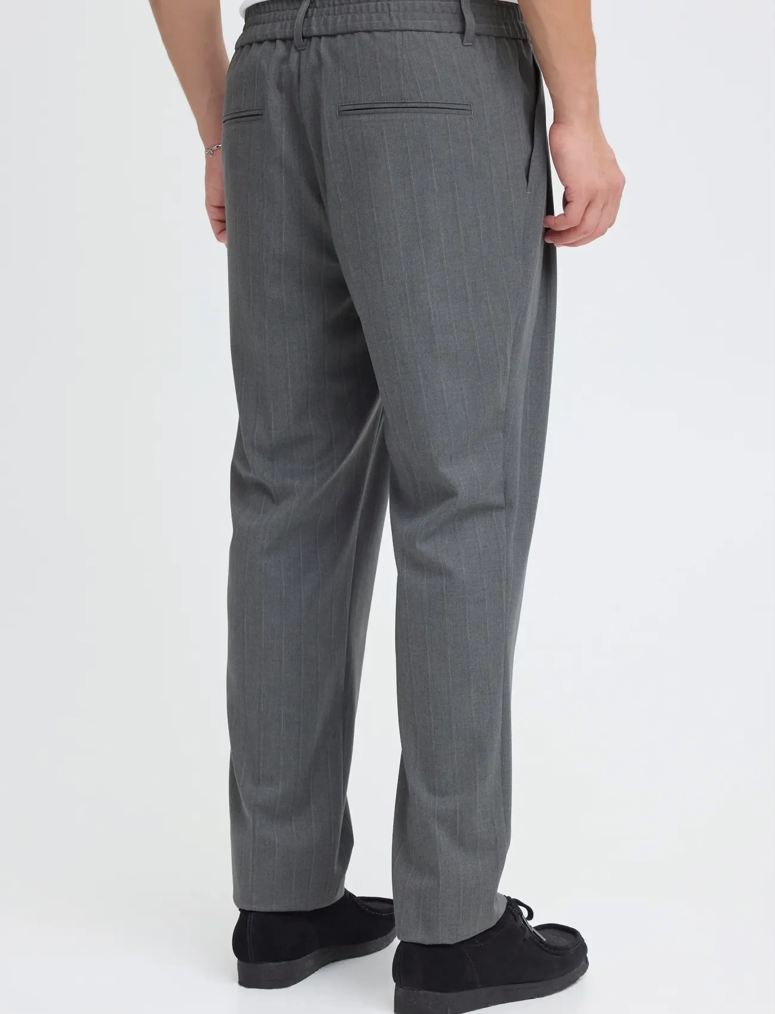 Casual Friday - CFMARC 2.0 STRIPED PANTS - casual bukser - charcoal gray melange - 4