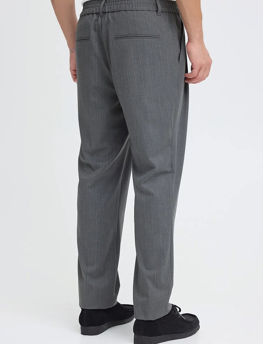 Casual Friday - CFMARC 2.0 STRIPED PANTS - vabaajapüksid - charcoal gray melange - 4