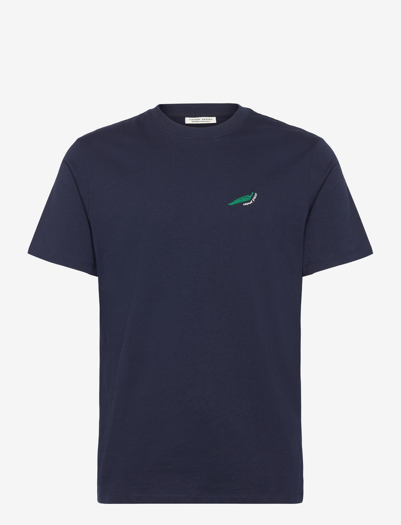 Casual Friday - CFLINDER 0255 TEE WITH EMB. - laveste priser - navy blazer - 0