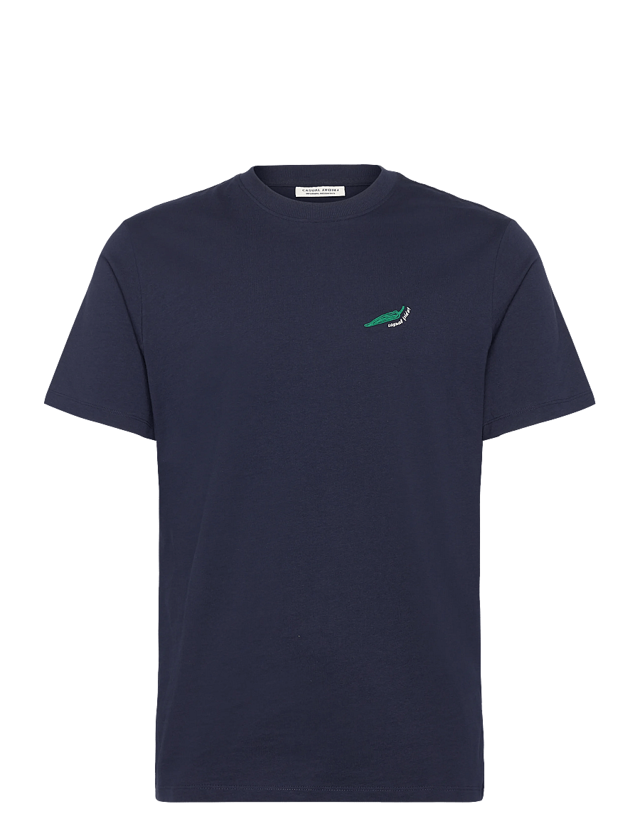 Casual Friday - CFLINDER 0255 TEE WITH EMB. - kortärmade t-shirts - navy blazer - 0