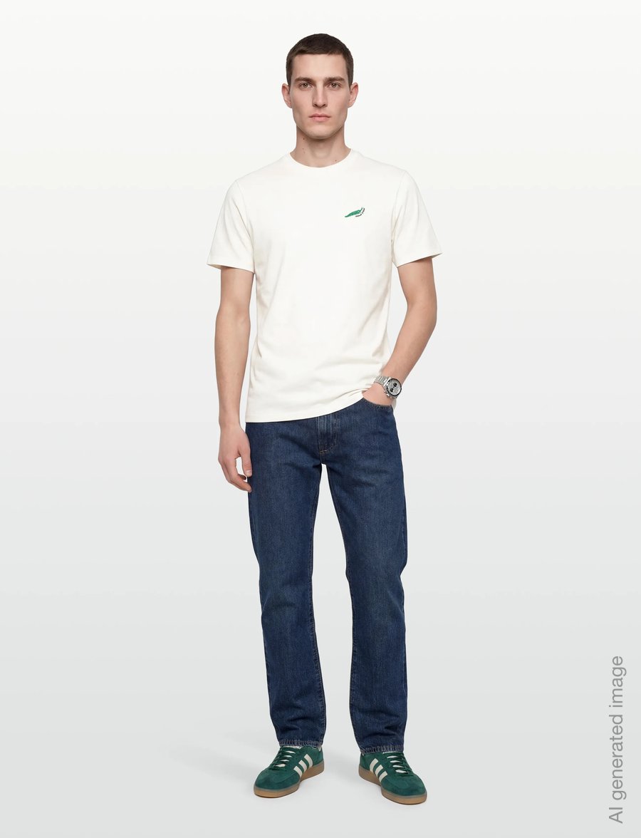 Casual Friday - CFLINDER 0255 TEE WITH EMB. - lühikeste varrukatega t-särgid - snow white - 0