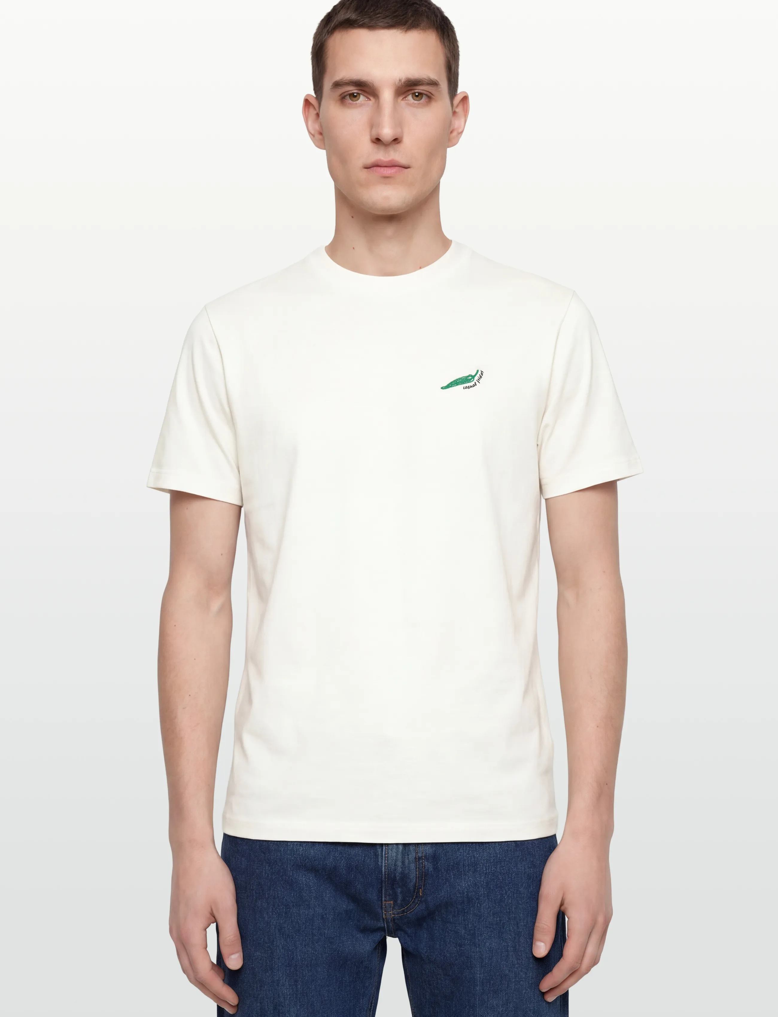 Casual Friday - CFLINDER 0255 TEE WITH EMB. - t-krekli ar īsām piedurknēm - snow white - 3