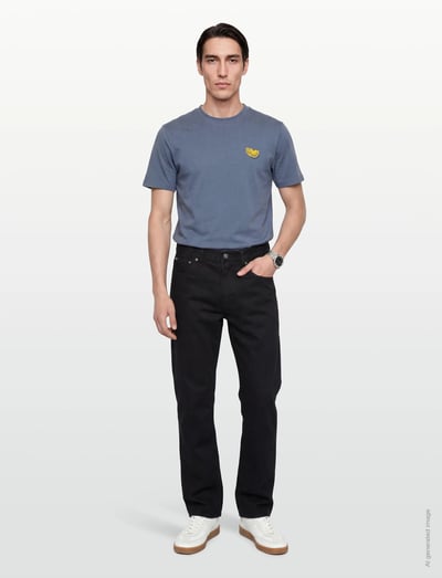 Casual Friday CFSUNDIN 0255 TEE WITH EMB. - Short-sleeved t-shirts - BERING SEA / blue