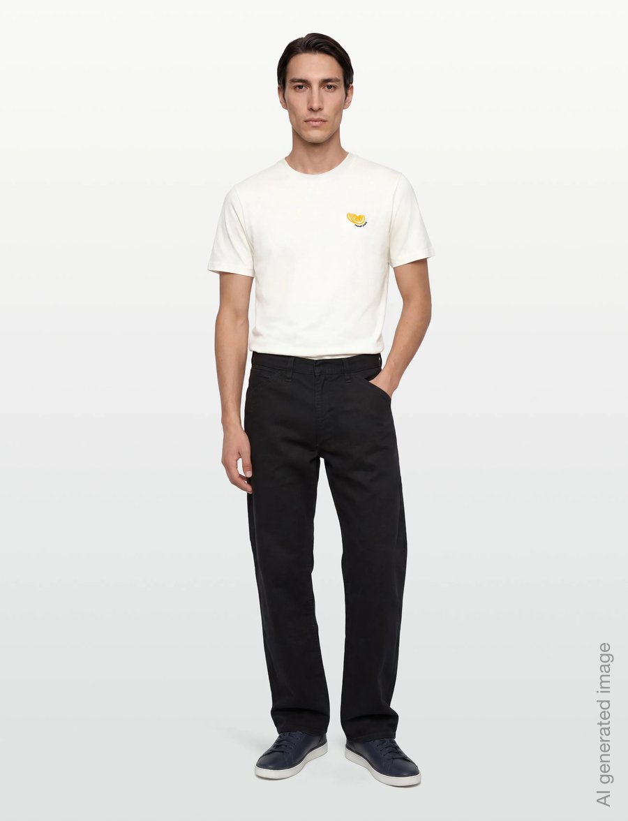 Casual Friday - CFSUNDIN 0255 TEE WITH EMB. - short-sleeved t-shirts - snow white - 0
