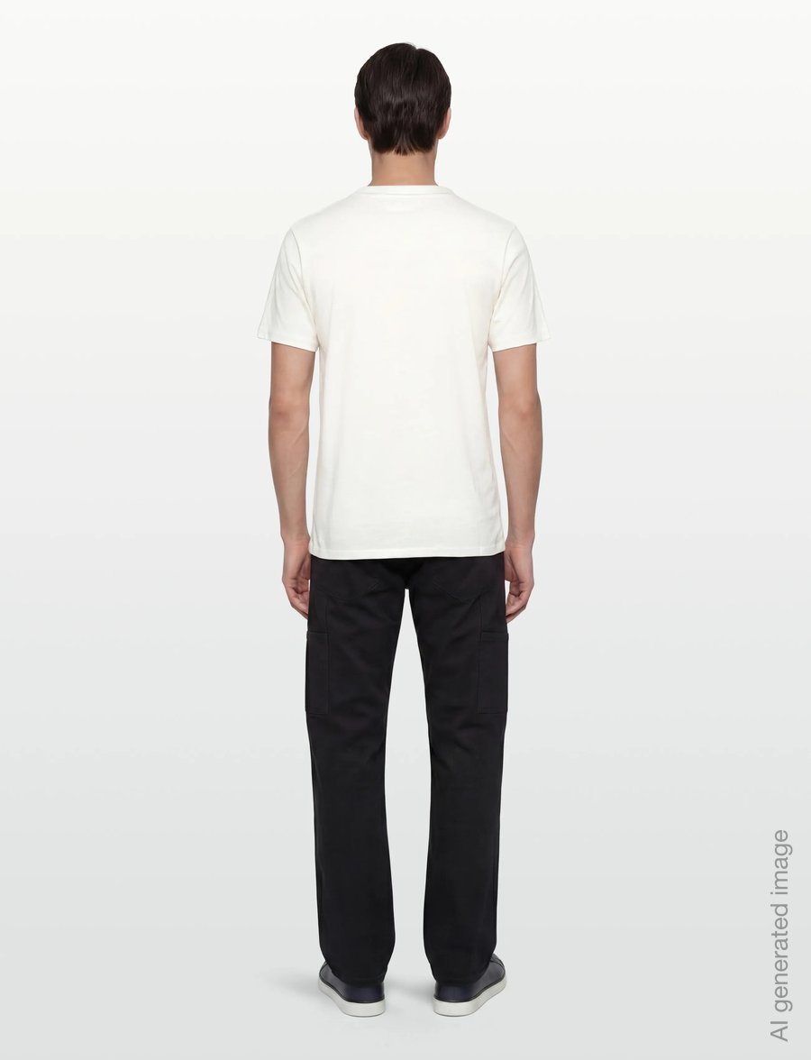 Casual Friday - CFSUNDIN 0255 TEE WITH EMB. - short-sleeved t-shirts - snow white - 4