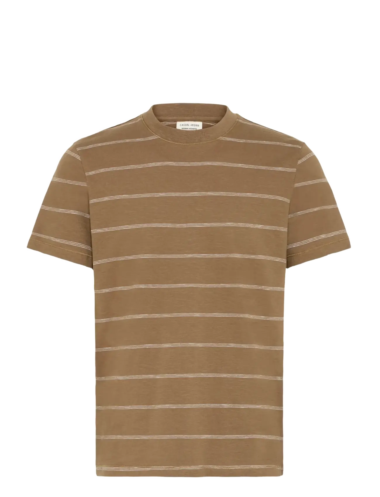 CASUAL FRIDAY Cflie 0256 Gestreift Slub Tee Khaki - M - Herren