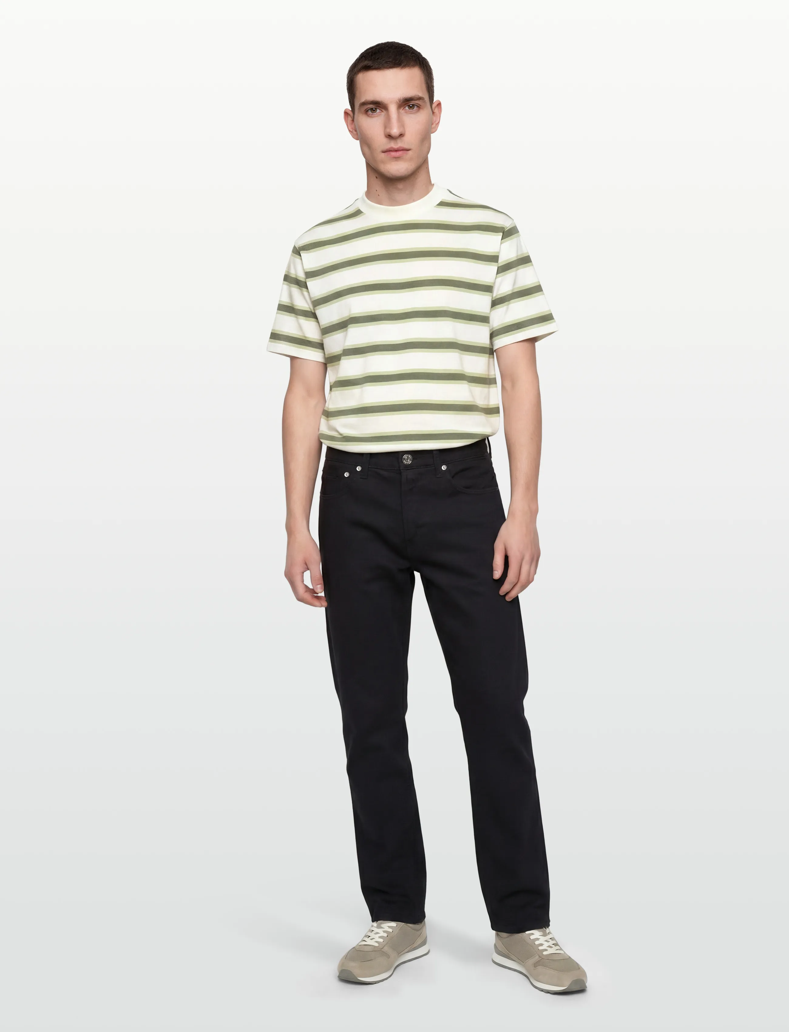 Casual Friday Cfmoberg 0255 Relaxed Tee, Mænd, Afslappet Stribet T-Shirt, Cream, Str: XL