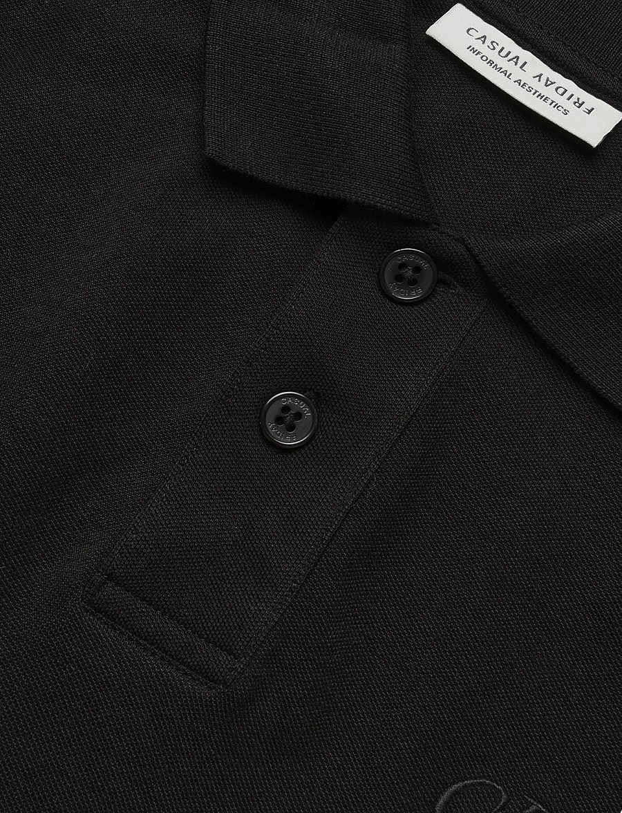 Casual Friday - CFSOLHEIM 0257 POLO PIQUE - kurzärmelig - black beauty - 2