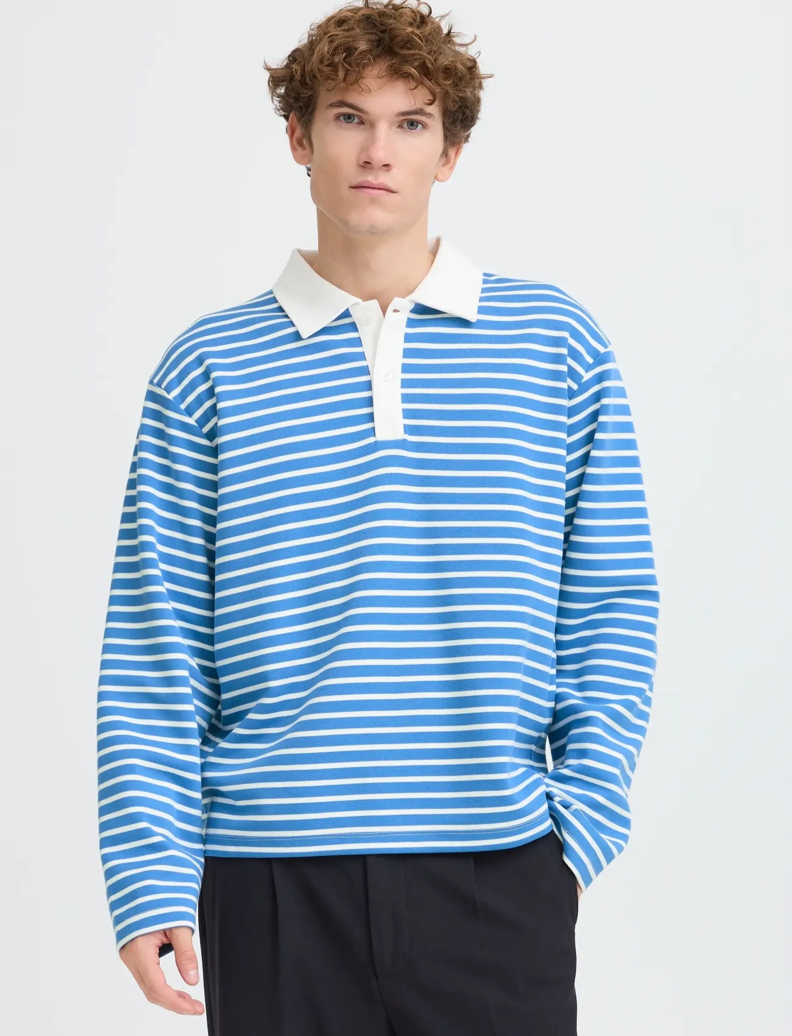 Casual Friday - CFPERSSON RELAXED POLO SWEAT - langærmede poloer - ultramarine - 3