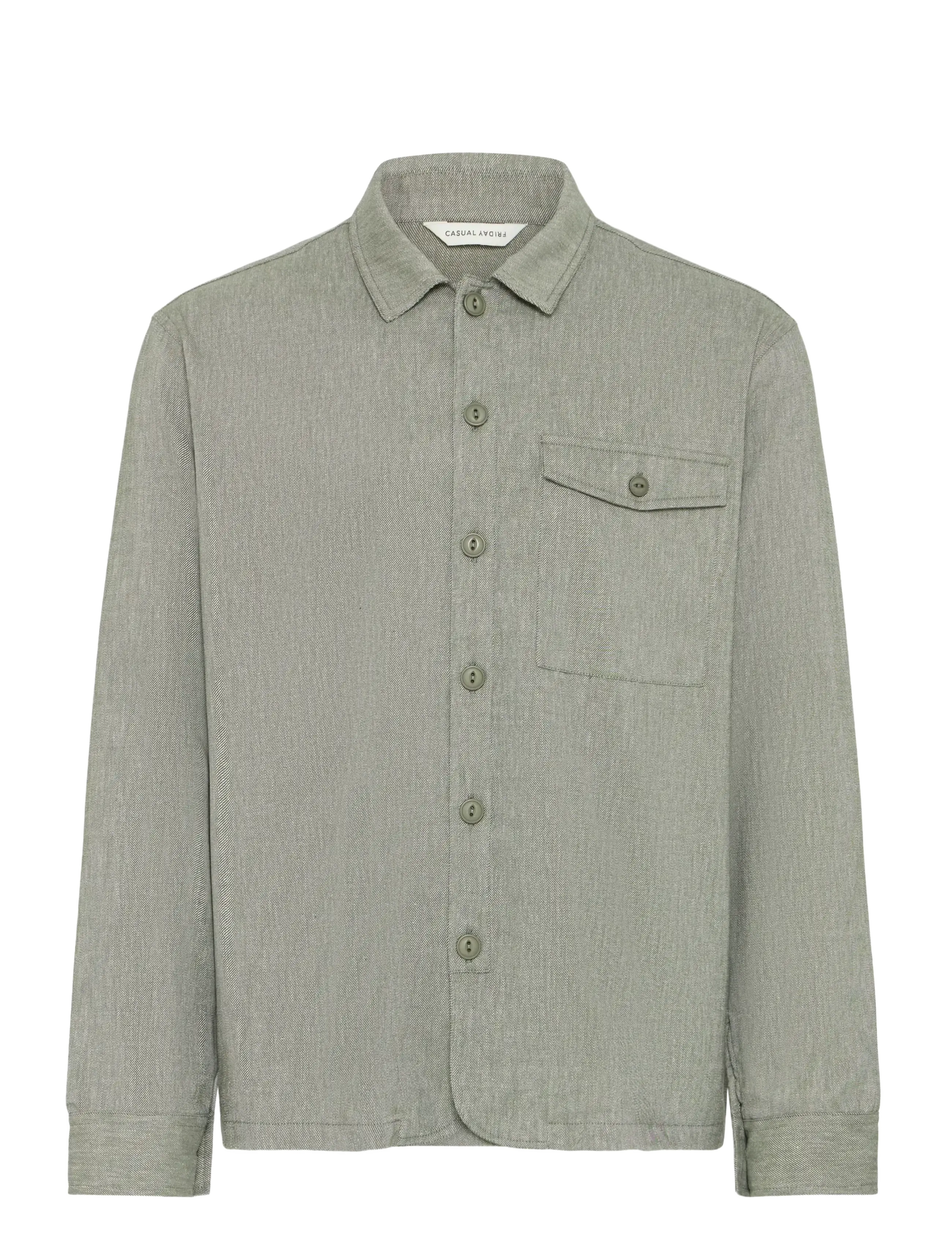 Casual Friday CFBRO 0262 LINEN MIX OVERSHIRT - Overshirts - BEETLE / khaki/green