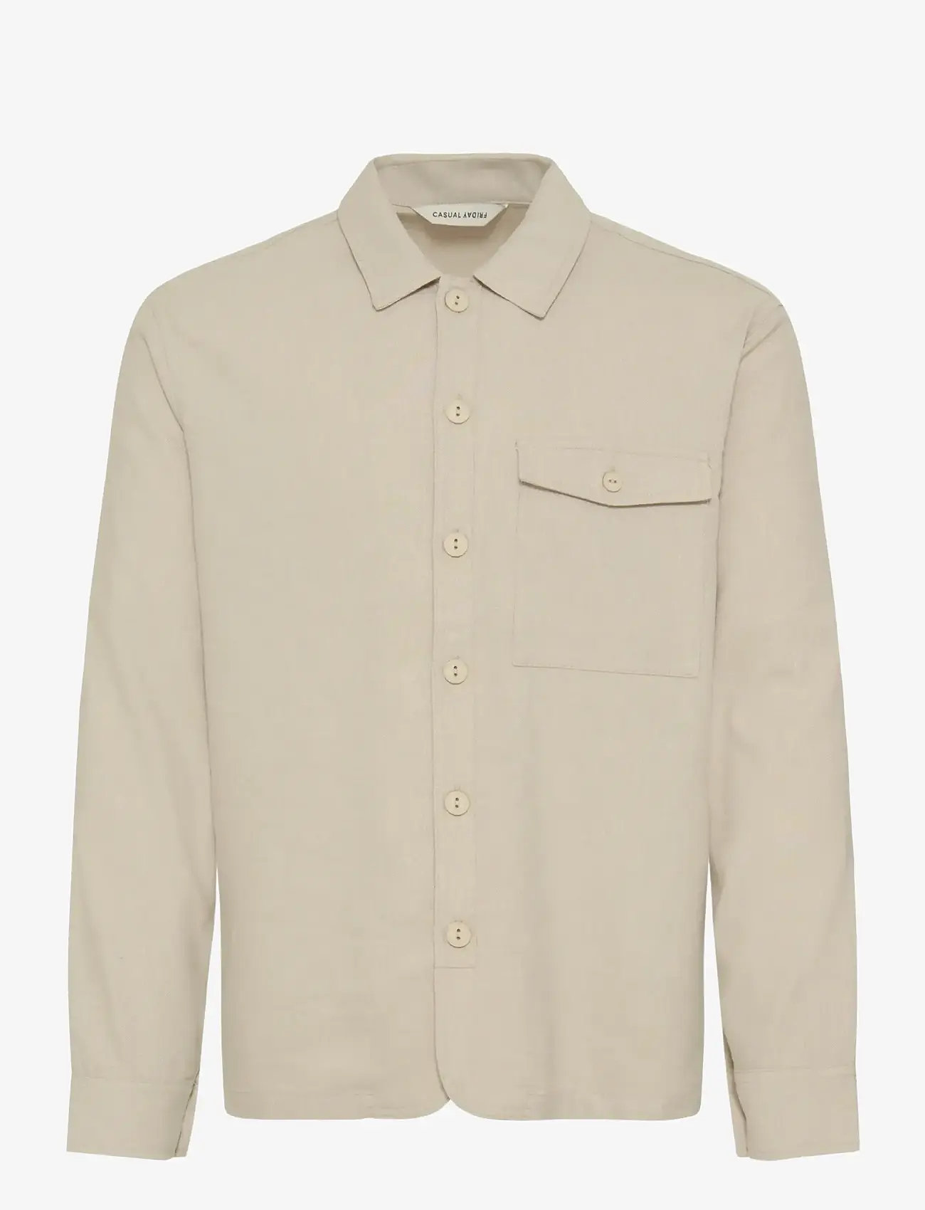 Casual Friday - CFBRO 0262 LINEN MIX OVERSHIRT - kollektioner - island fossil - 1