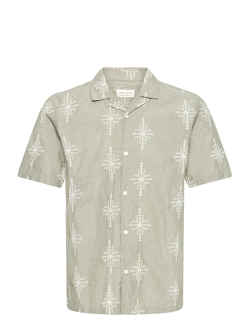 Casual Friday - CFLEOPOLD SS EMBROIDERED SHIRT - kortærmede skjorter - mermaid melange - 1