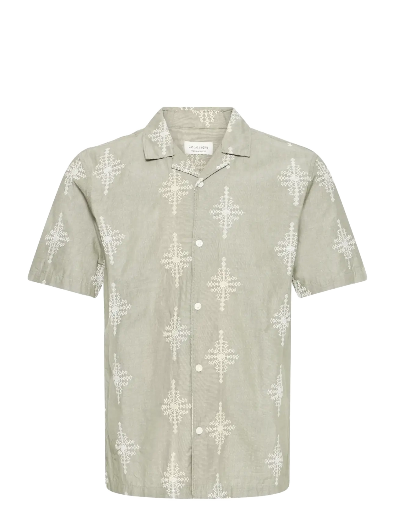 Casual Friday CFLEOPOLD SS EMBROIDERED SHIRT - Casual Friday - MERMAID MELANGE / green