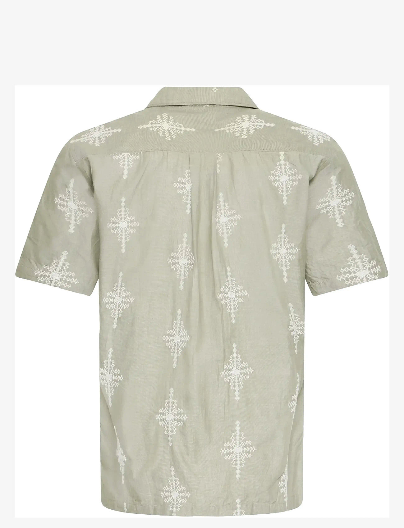 Casual Friday - CFLEOPOLD SS EMBROIDERED SHIRT - kortærmede skjorter - mermaid melange - 2
