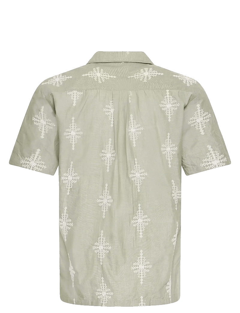 Casual Friday - CFLEOPOLD SS EMBROIDERED SHIRT - kortærmede skjorter - mermaid melange - 2