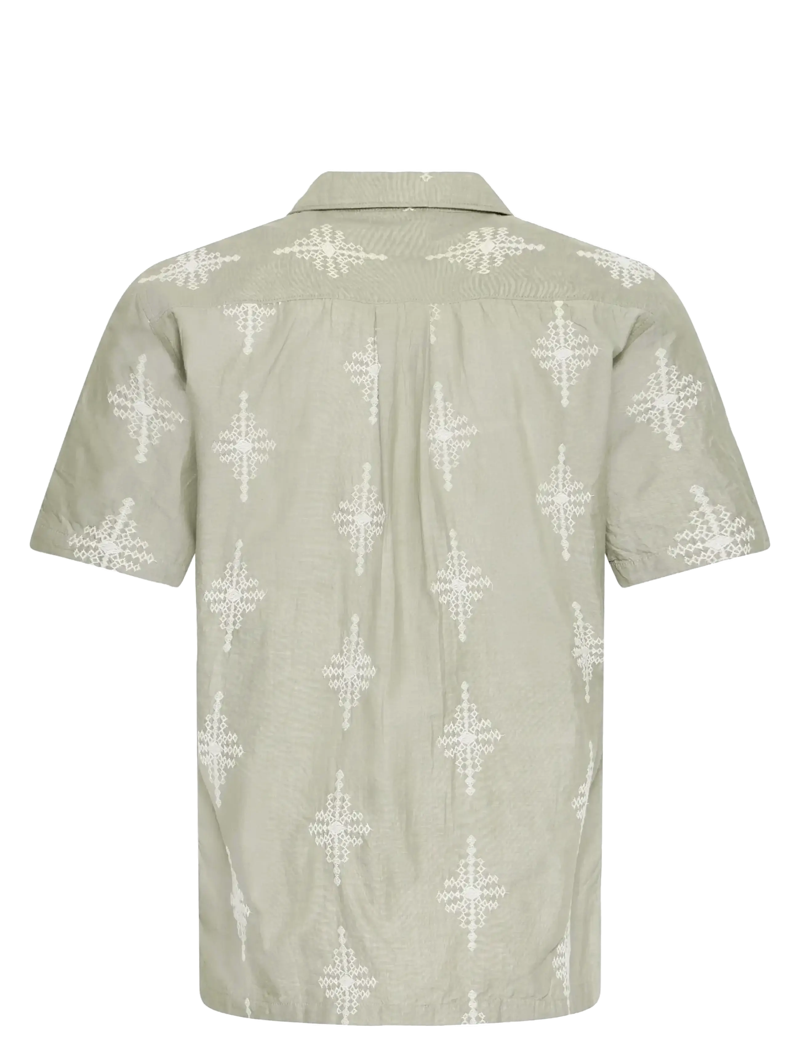 Casual Friday - CFLEOPOLD SS EMBROIDERED SHIRT - lühikeste varrukatega särgid - mermaid melange - 2