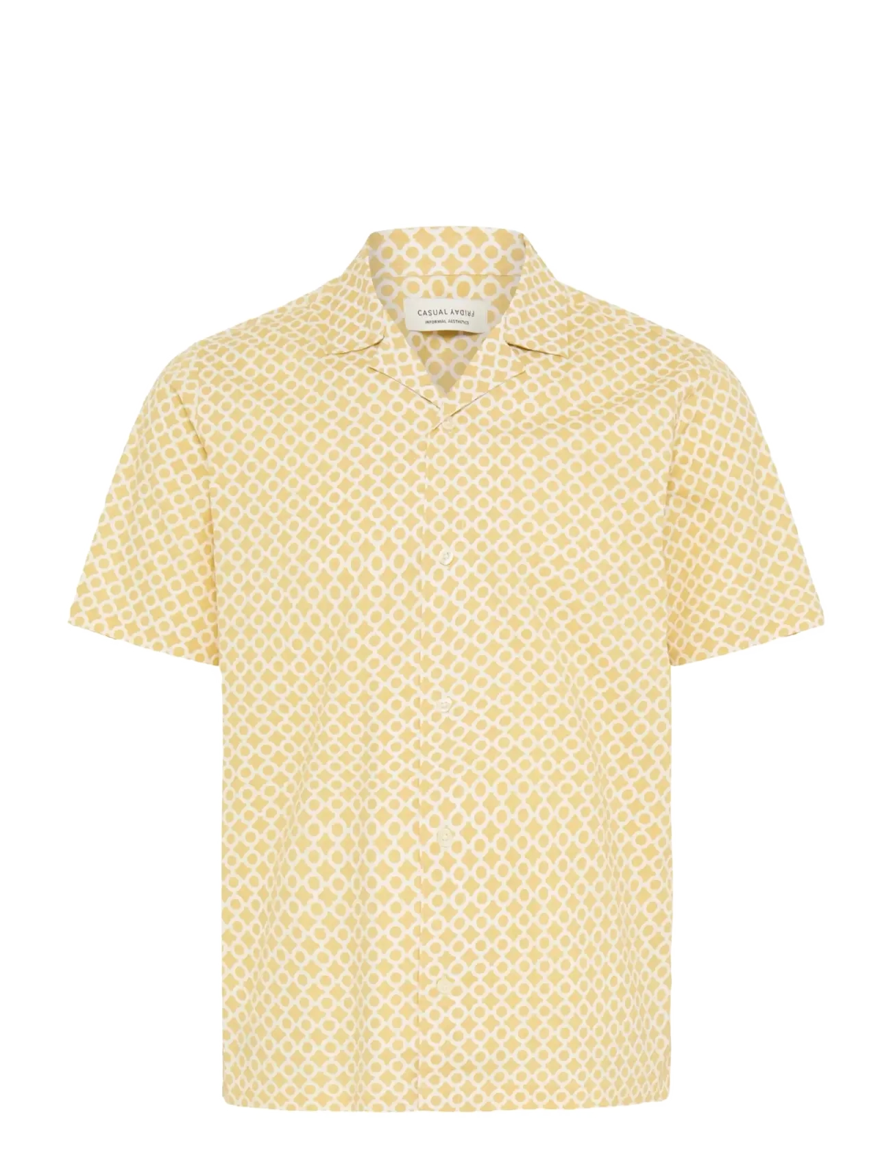 Casual Friday CFMERITT SS FLORAL AOE SHIRT - Casual Hemden - DRIED MOSS / yellow