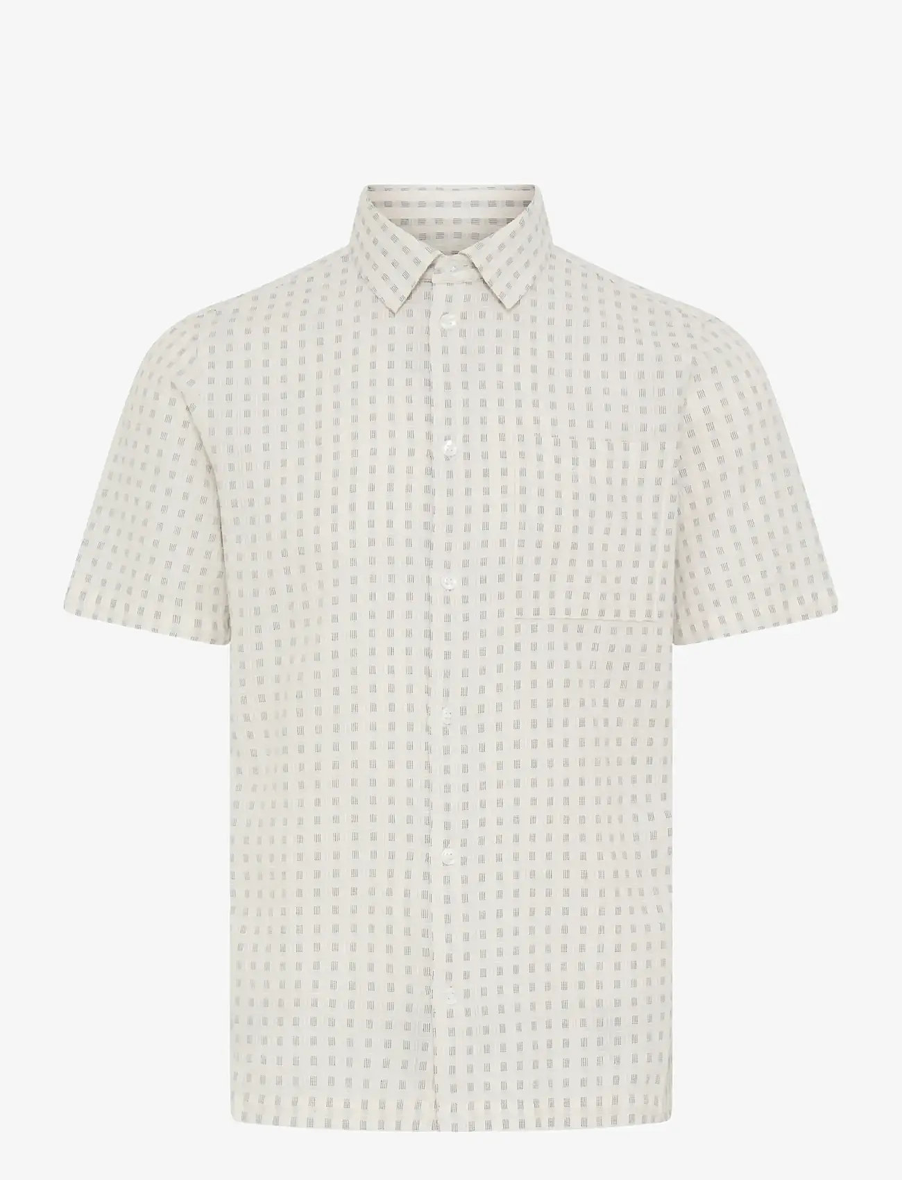 Casual Friday - CFSTAI SS DOBBY CHECKED SHIRT - mønstrede skjorter - marshmallow - 0