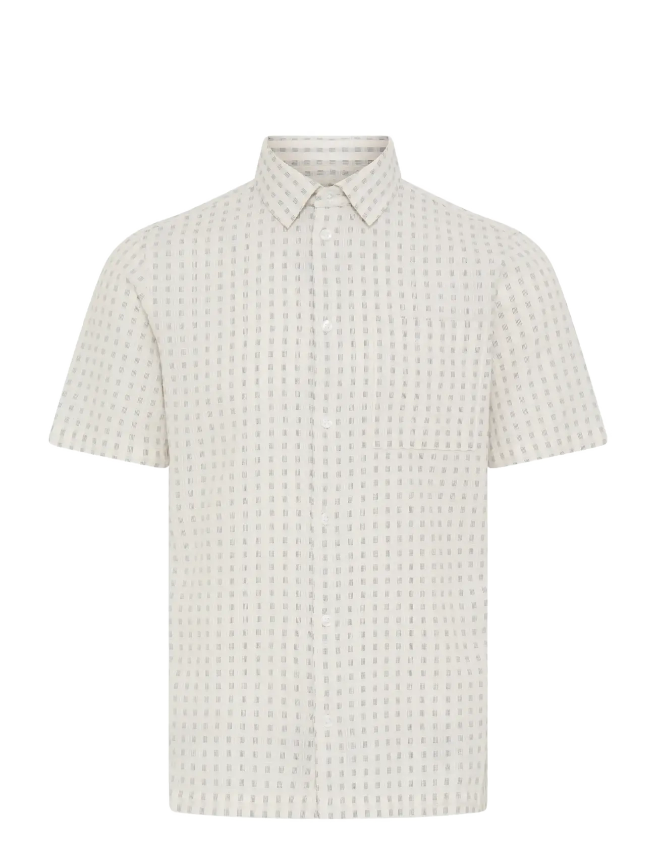 Casual Friday CFSTAI SS DOBBY CHECKED SHIRT - Casual Friday - MARSHMALLOW / cream