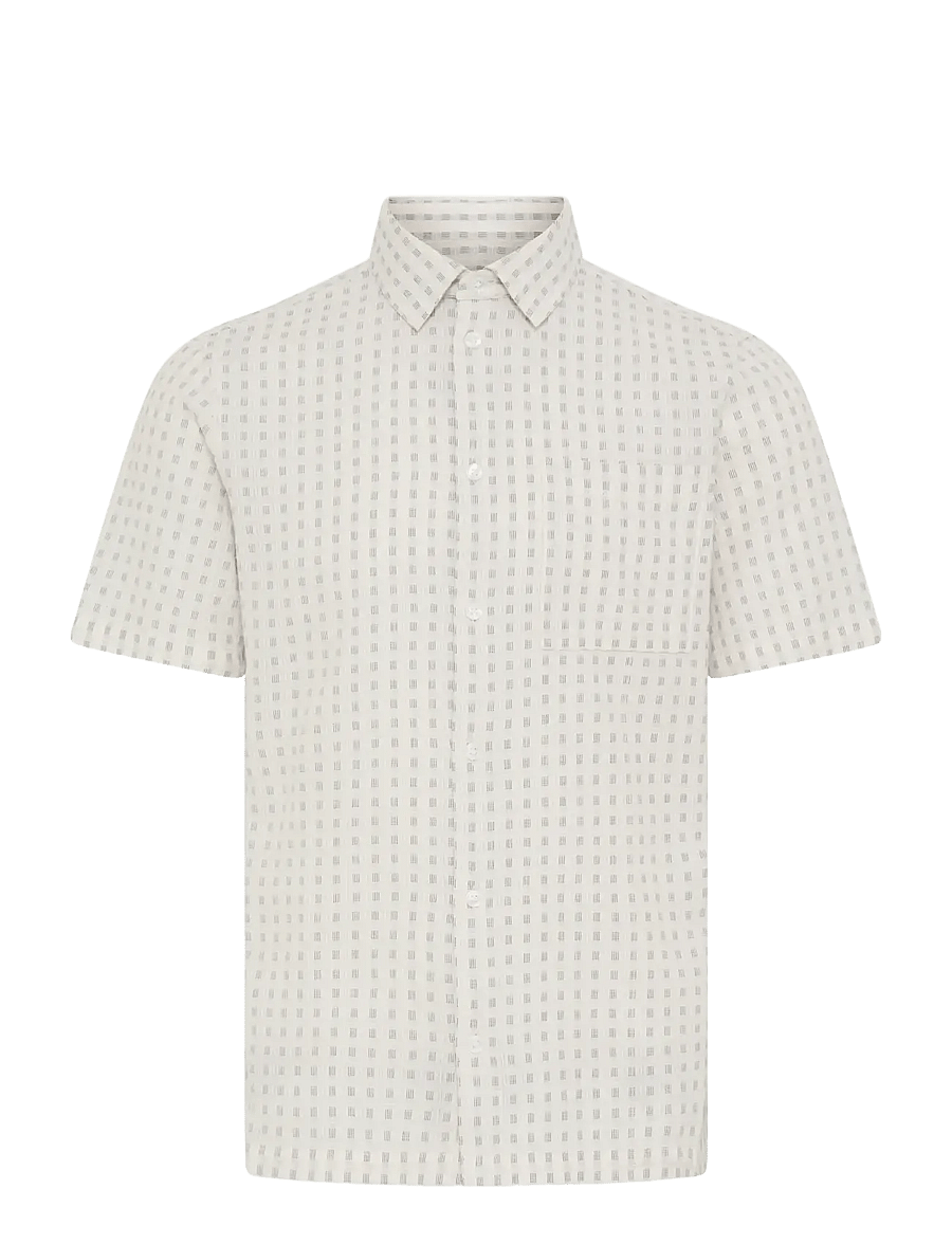 Casual Friday - CFSTAI SS DOBBY CHECKED SHIRT - mønstrede skjorter - marshmallow - 0