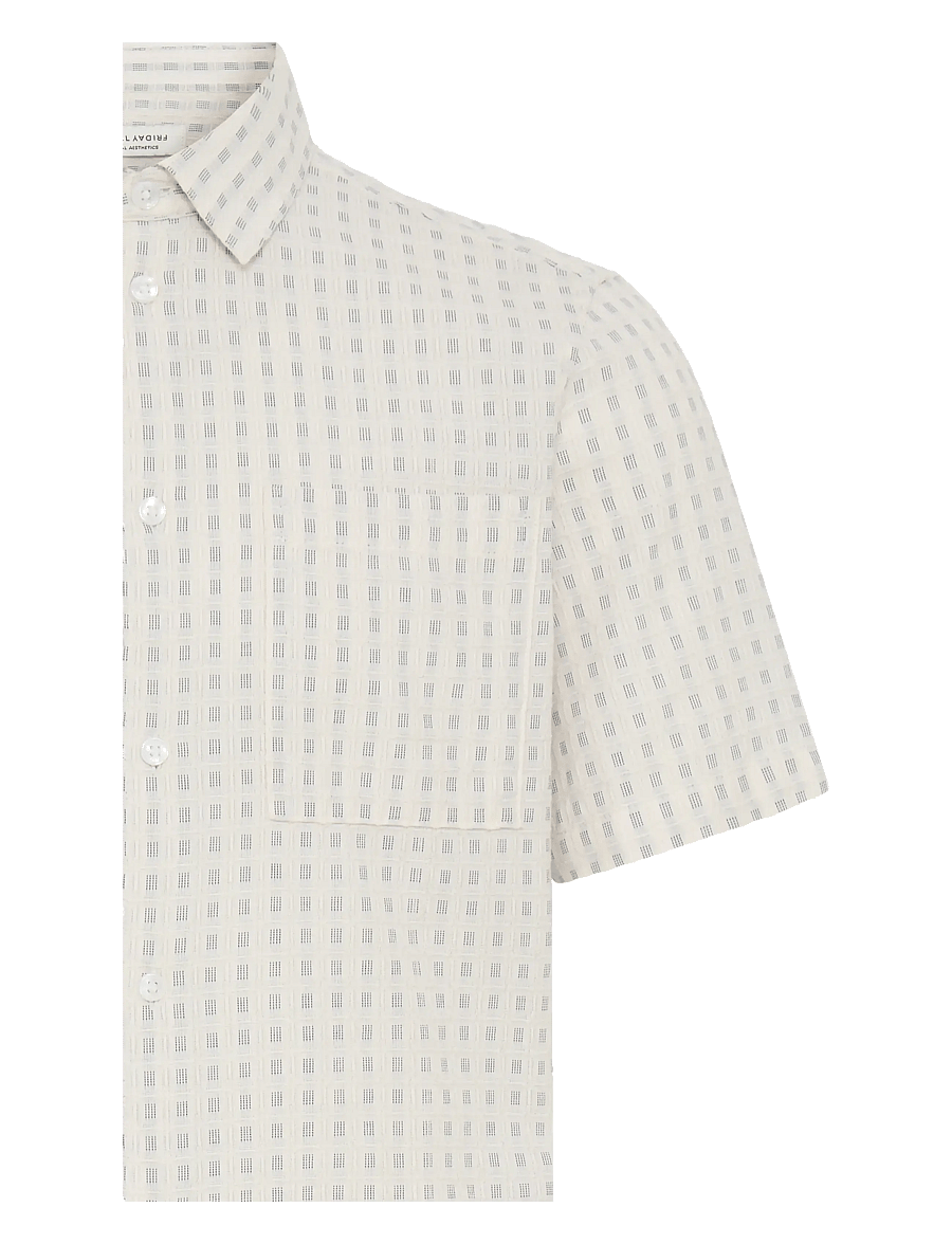 Casual Friday - CFSTAI SS DOBBY CHECKED SHIRT - mønstrede skjorter - marshmallow - 2