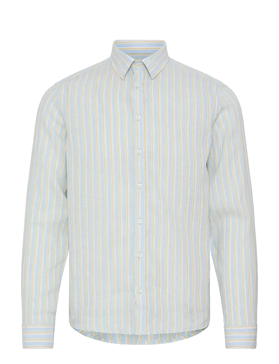 Casual Friday - CFRISSA LS STRIPED LINEN - gestreifte hemden - cerulean check - 1