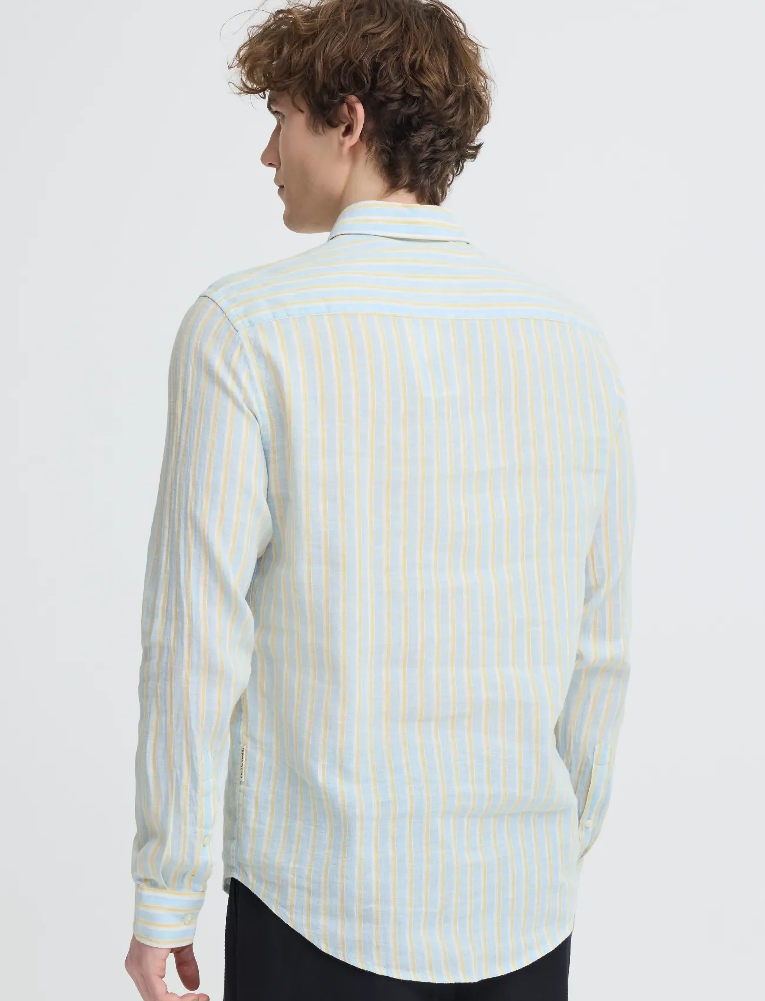 Casual Friday - CFRISSA LS STRIPED LINEN - gestreifte hemden - cerulean check - 4